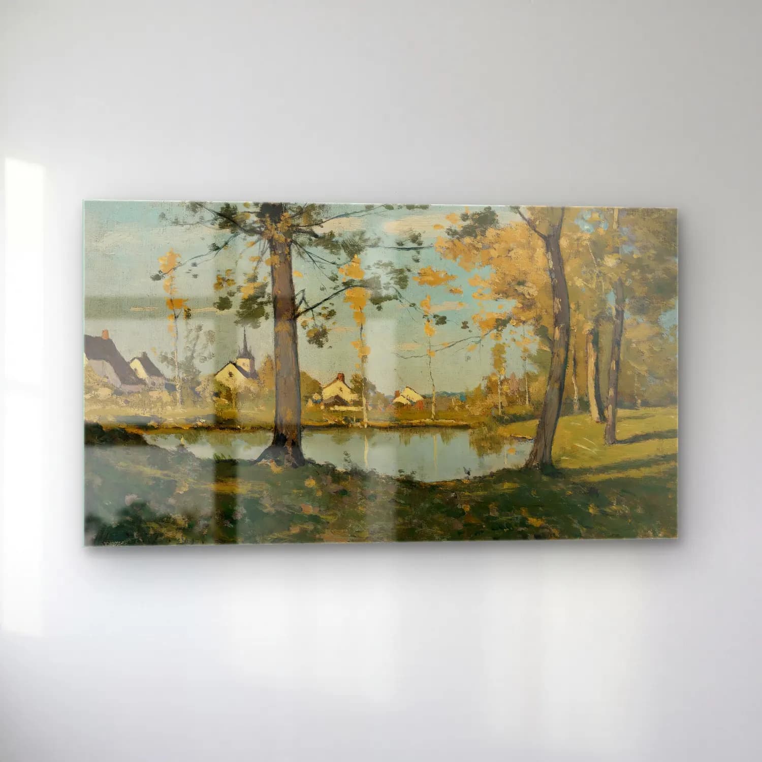 Henri-Joseph Harpignies – Autumn At Saint-Privé cam tablo — sol açıdan görünüm
