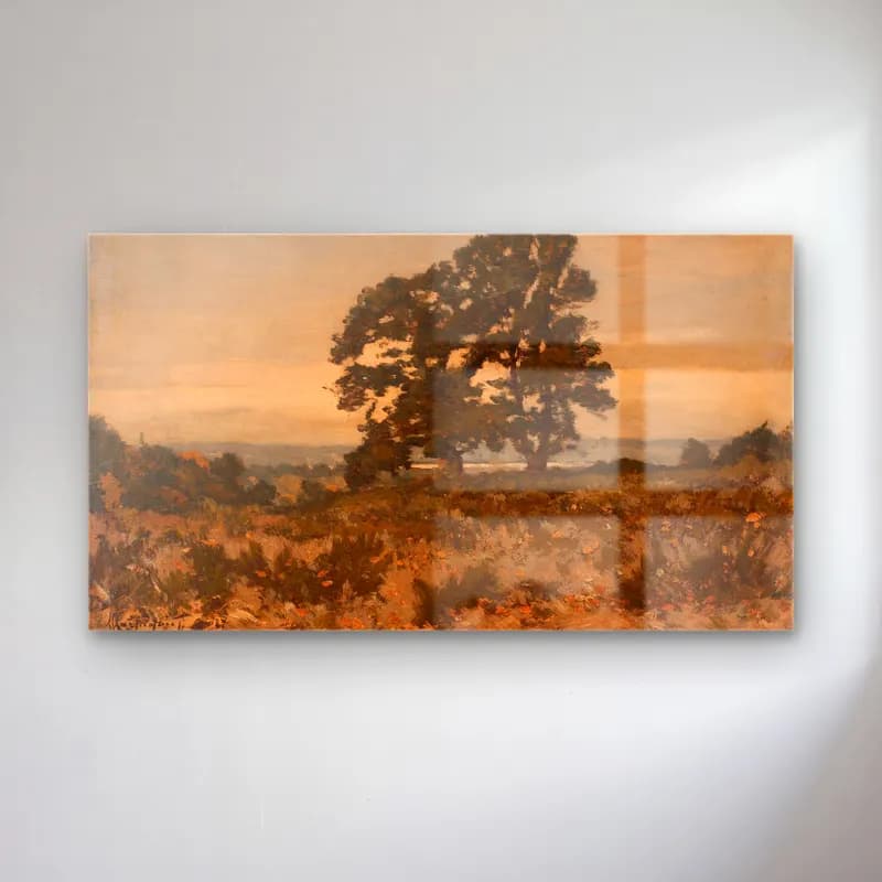 Henri-Joseph Harpignies – Deux arbres en lisière de forêt (19th Century) cam tablo — Henri-Joseph Harpignies – Deux arbres en lisière de forêt (19th Century) — empresyonist yalnız ağaç
