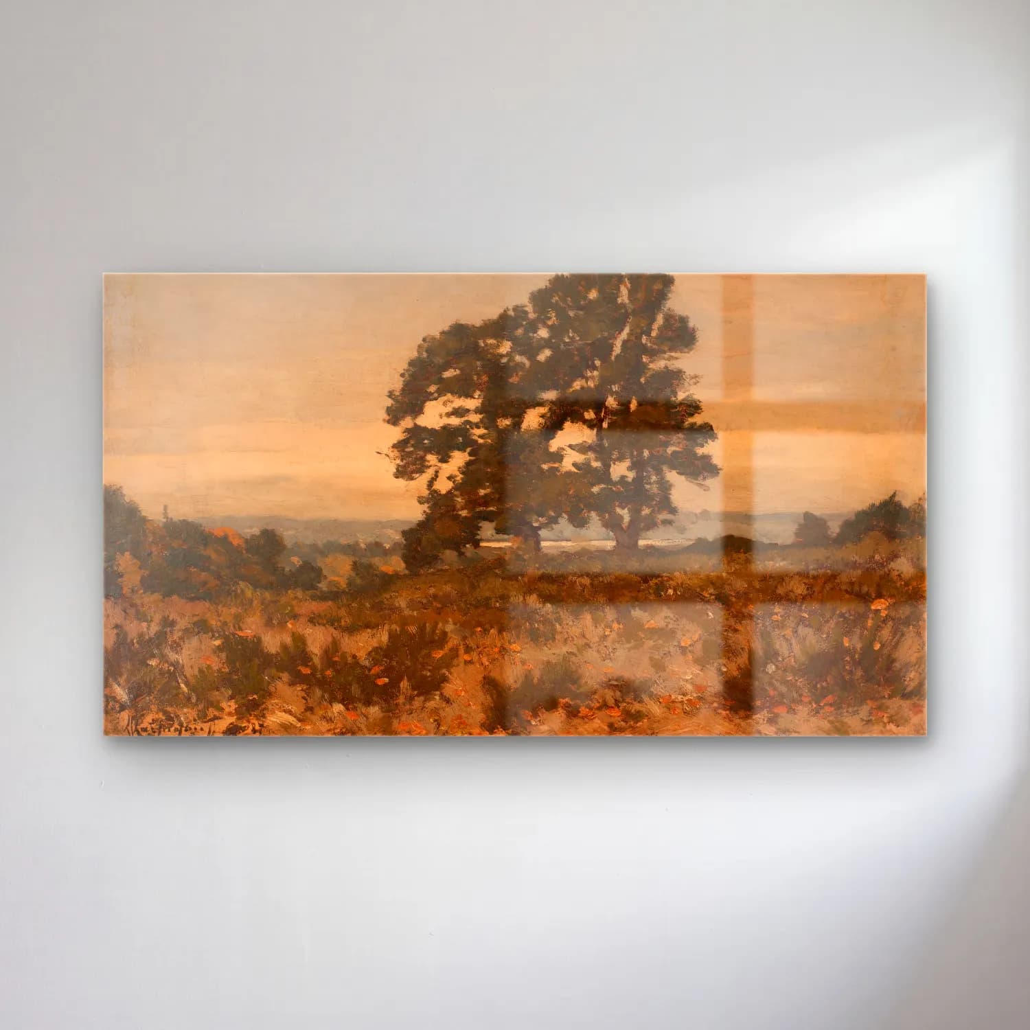Henri-Joseph Harpignies – Deux arbres en lisière de forêt (19th Century) cam tablo — Henri-Joseph Harpignies – Deux arbres en lisière de forêt (19th Century) — empresyonist yalnız ağaç