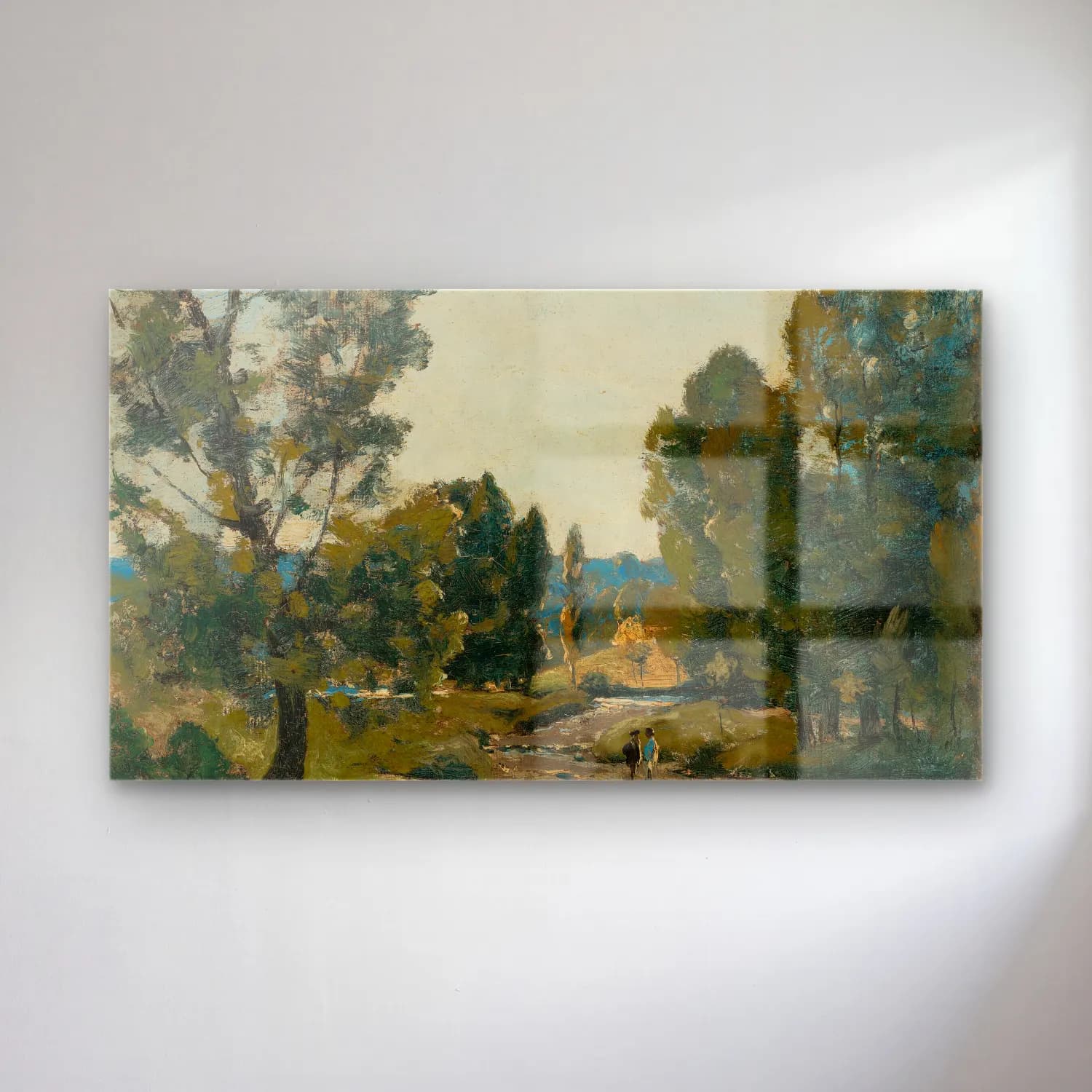 Henri-Joseph Harpignies – La flaque au bois cam tablo — Henri-Joseph Harpignies – La flaque au bois — empresyonist kırda nehir