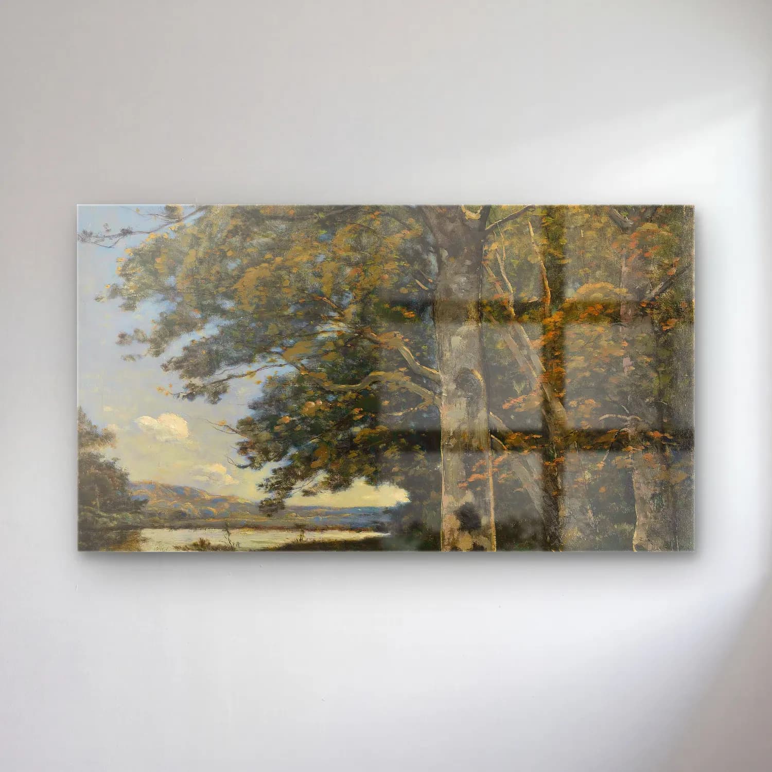 Henri-Joseph Harpignies – Les Bords De L’yonne cam tablo — Henri-Joseph Harpignies – Les Bords De L’yonne — empresyonist orman