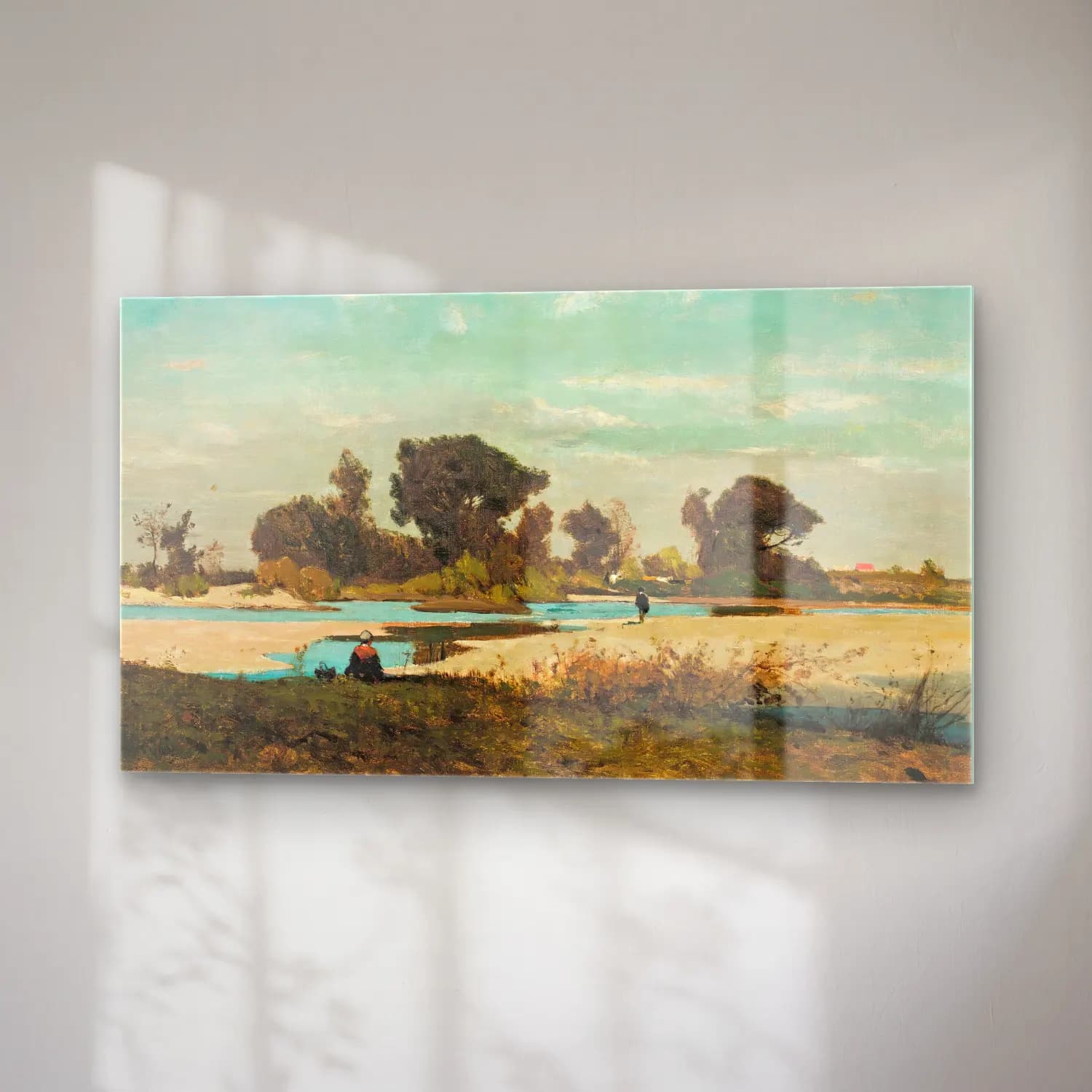 Henri-Joseph Harpignies – Paysage – Bej Tonlar cam tablo — sağ açıdan görünüm