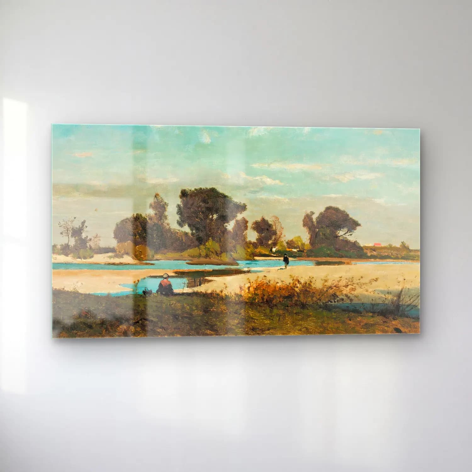 Henri-Joseph Harpignies – Paysage – Bej Tonlar cam tablo — sol açıdan görünüm