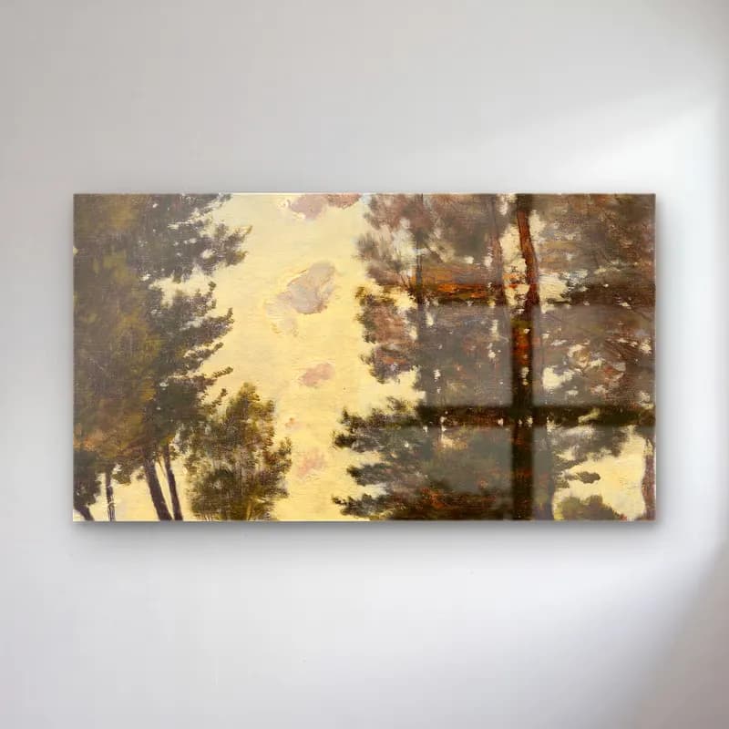 Henri-Joseph Harpignies – Paysage au ruisseau cam tablo — Henri-Joseph Harpignies – Paysage au ruisseau — empresyonist orman