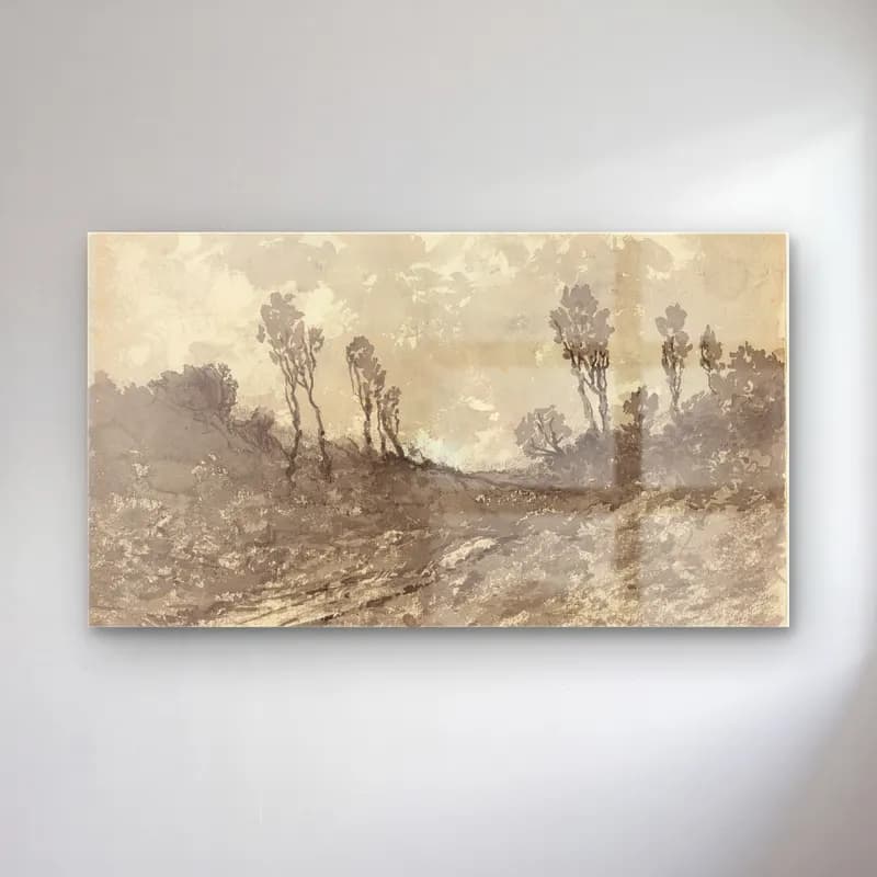 Henri-Joseph Harpignies – Road at Hérisson cam tablo — Henri-Joseph Harpignies – Road at Hérisson — empresyonist soyut manzara