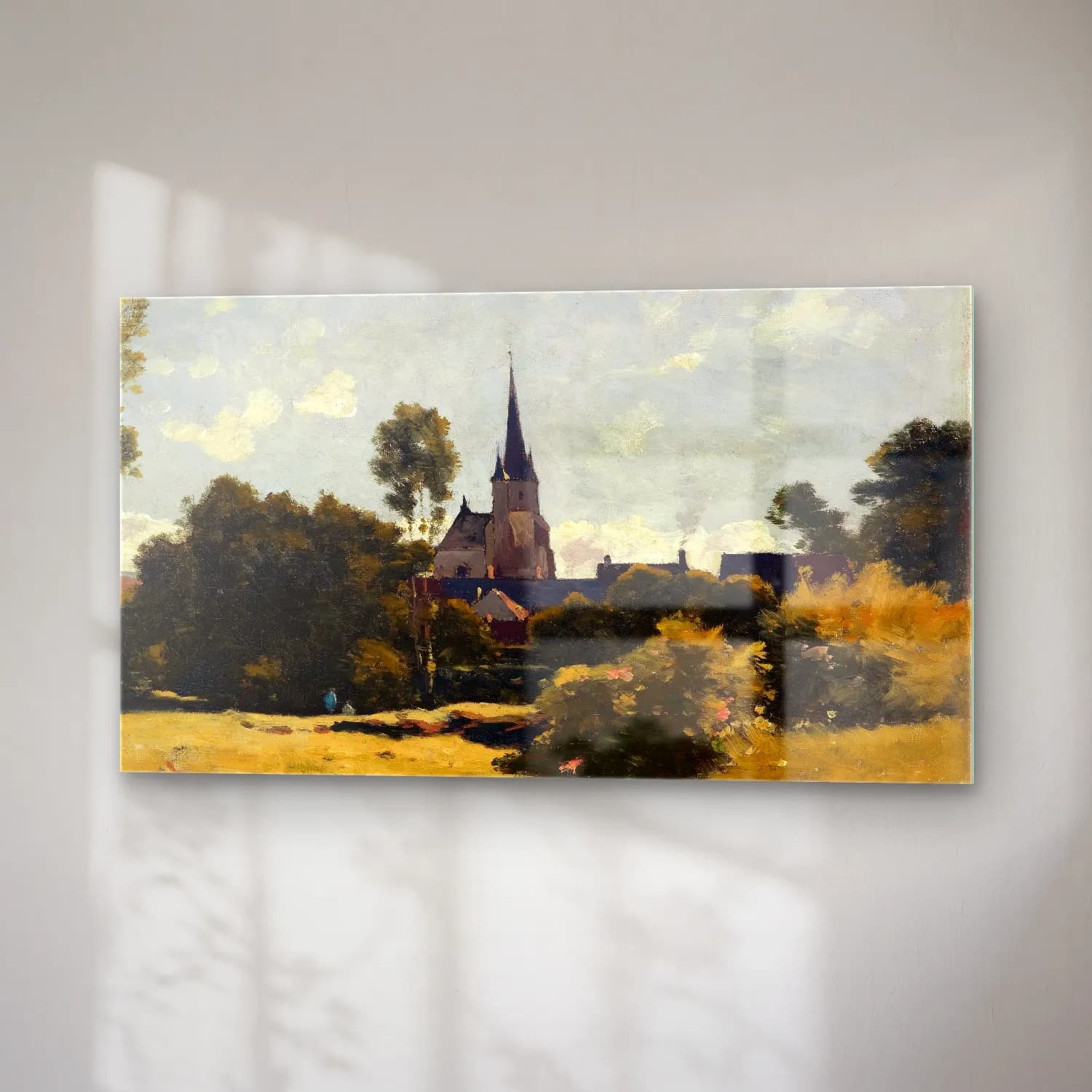 Henri-Joseph Harpignies – The Village Church cam tablo — sağ açıdan görünüm