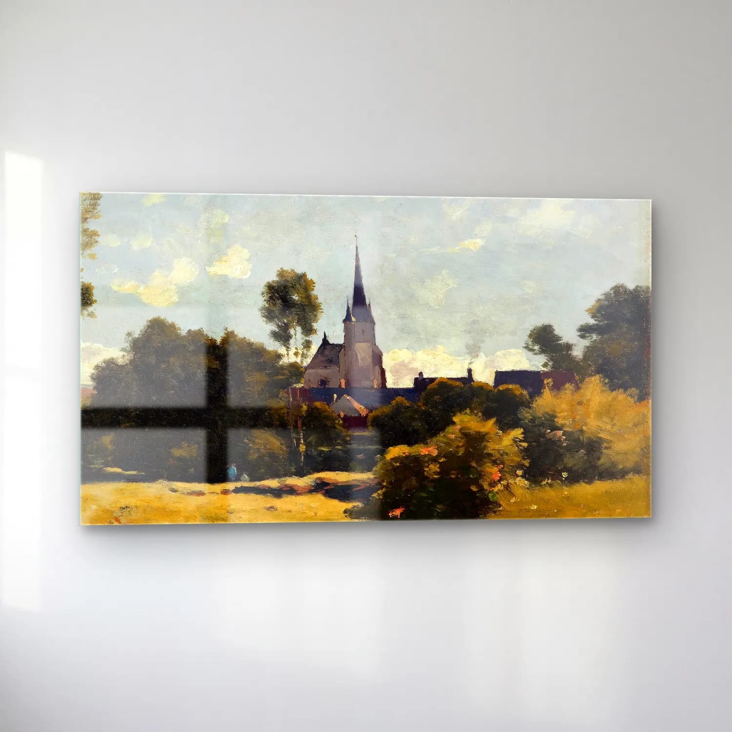 Henri-Joseph Harpignies – The Village Church cam tablo — sol açıdan görünüm