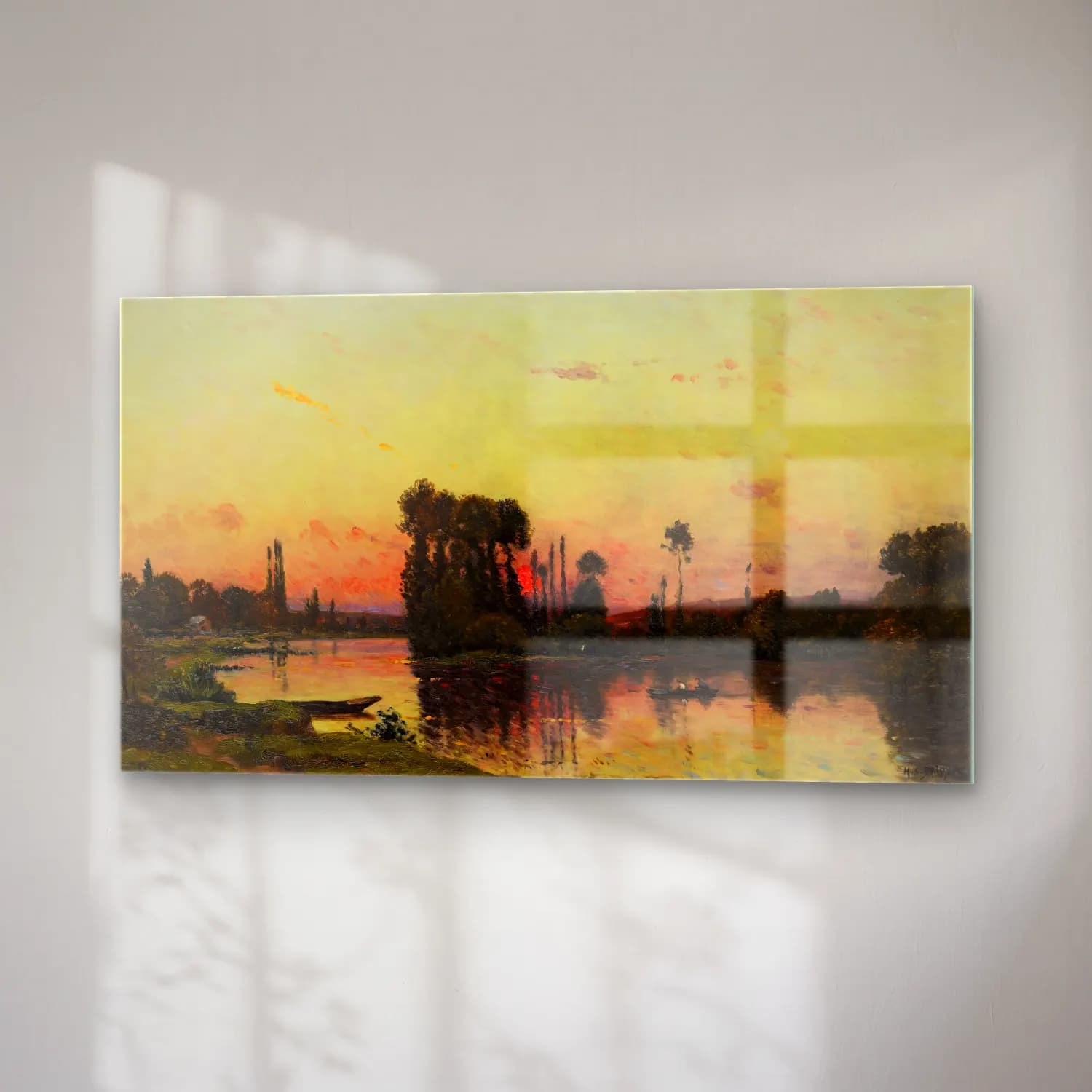 Hippolyte Camille Delpy – Coucher du soleil sur le rivage cam tablo — sağ açıdan görünüm