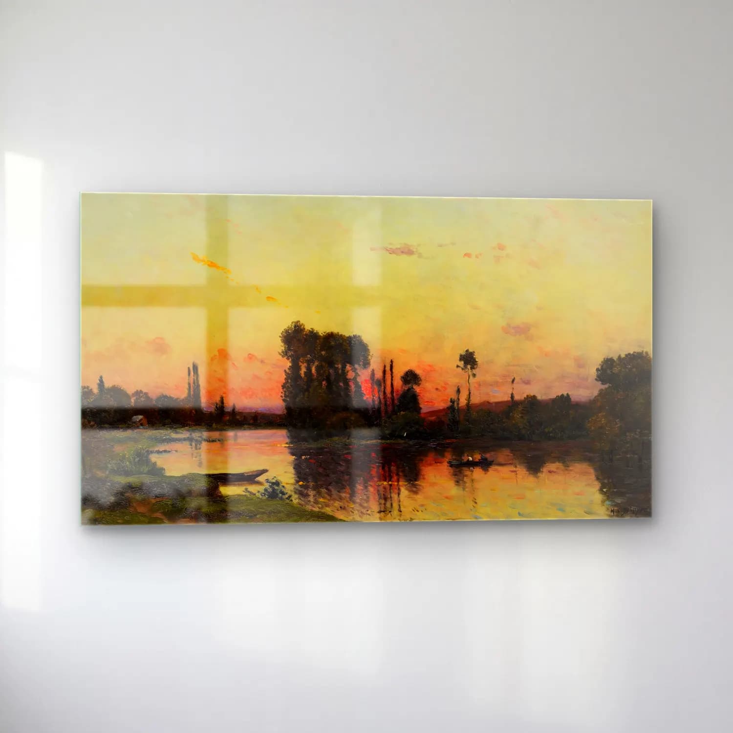 Hippolyte Camille Delpy – Coucher du soleil sur le rivage cam tablo — sol açıdan görünüm