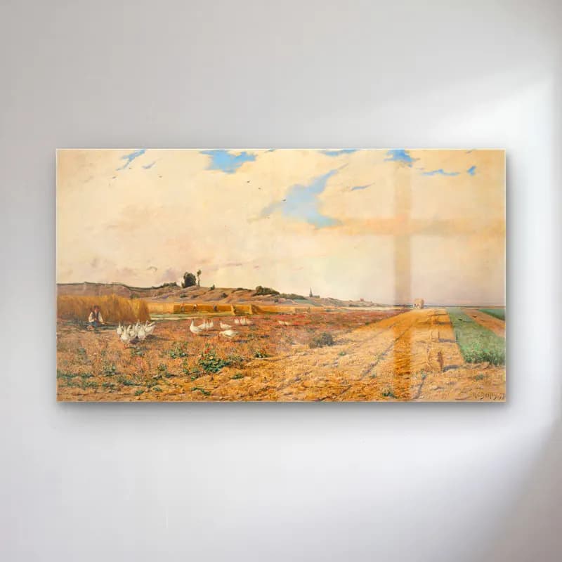 Hippolyte Camille Delpy – July cam tablo — Hippolyte Camille Delpy – July — empresyonist buğday tarlası