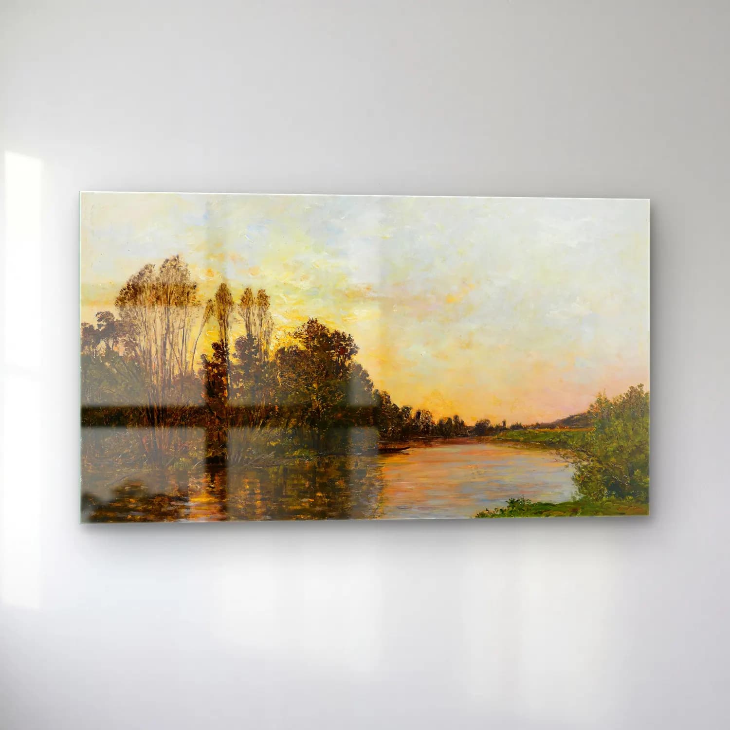 Hippolyte Camille Delpy – Soleil couchant près Mantes cam tablo — sol açıdan görünüm