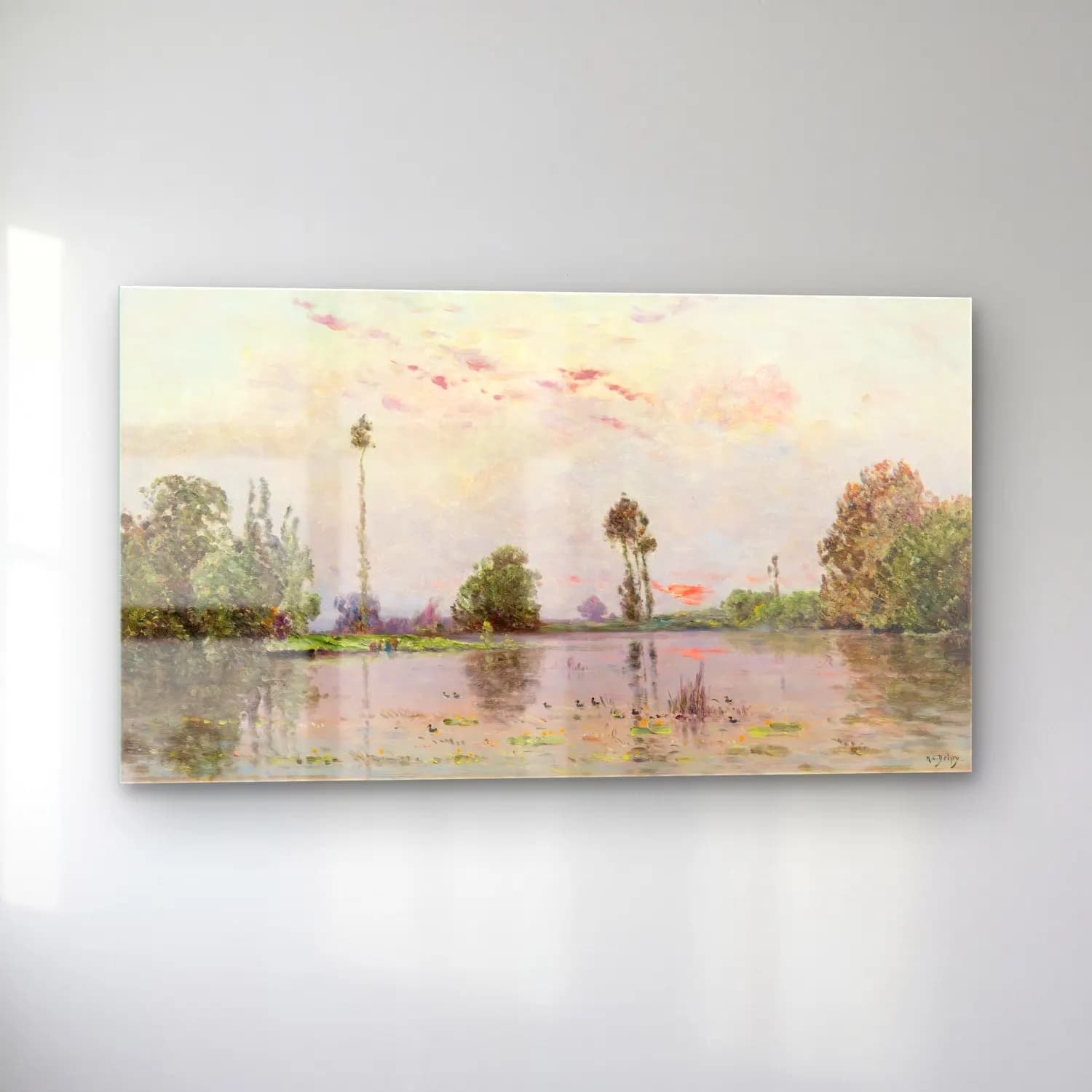 Hippolyte Camille Delpy – The Pond At Dusk cam tablo — sol açıdan görünüm