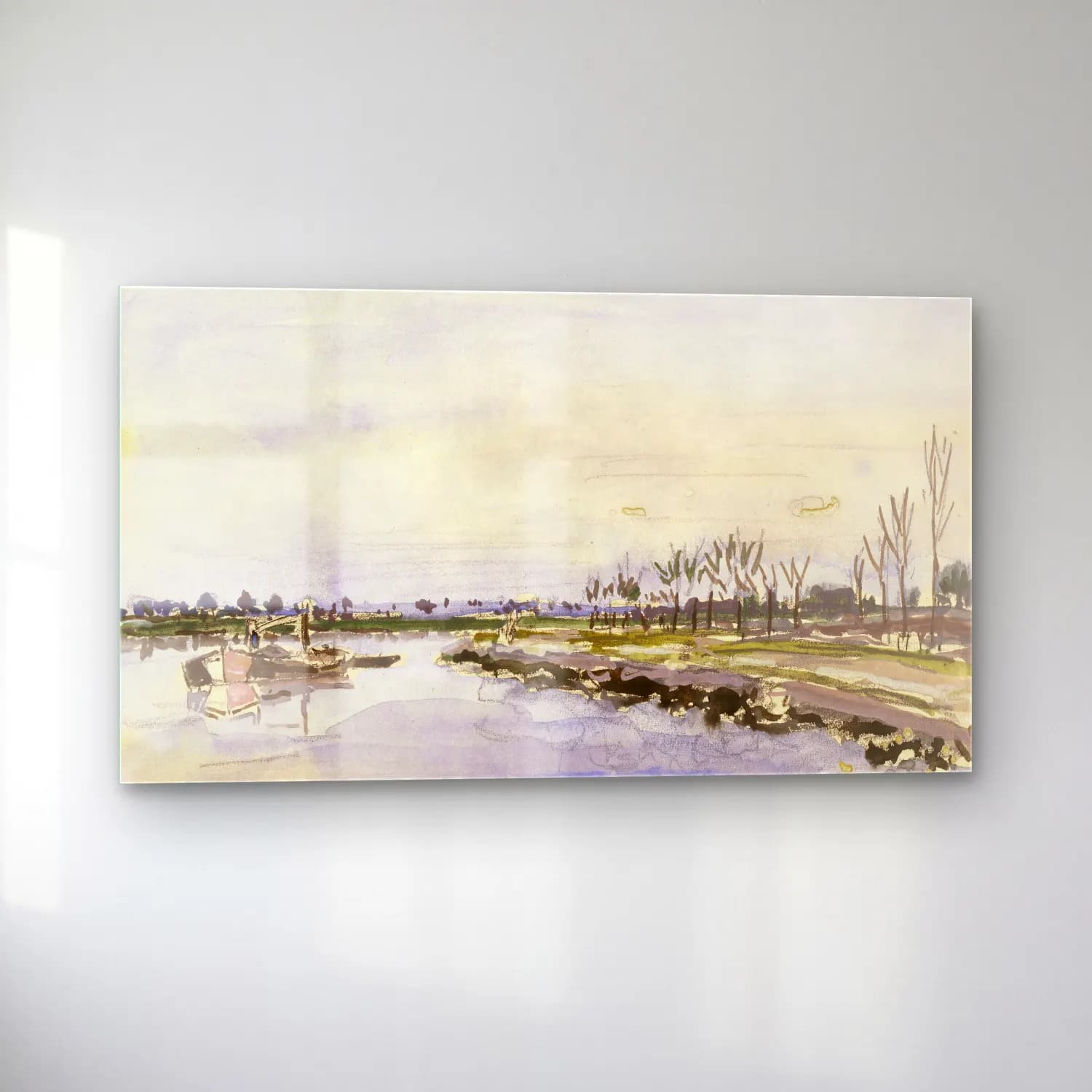Johan Barthold Jongkind – Bords de rivière cam tablo — sol açıdan görünüm