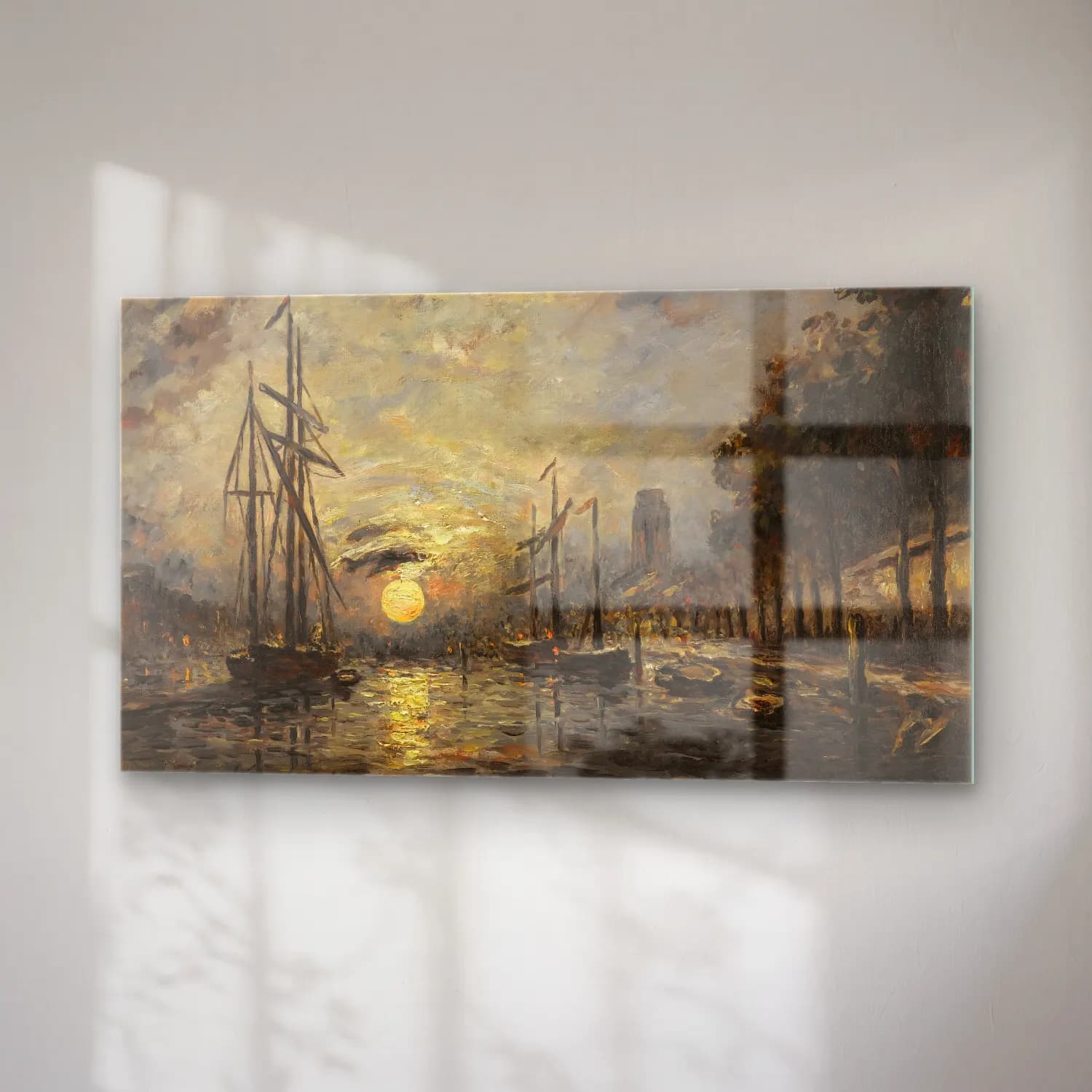 Johan Barthold Jongkind – Clair De Lune Sur Un Canal, Dordrecht cam tablo — sağ açıdan görünüm