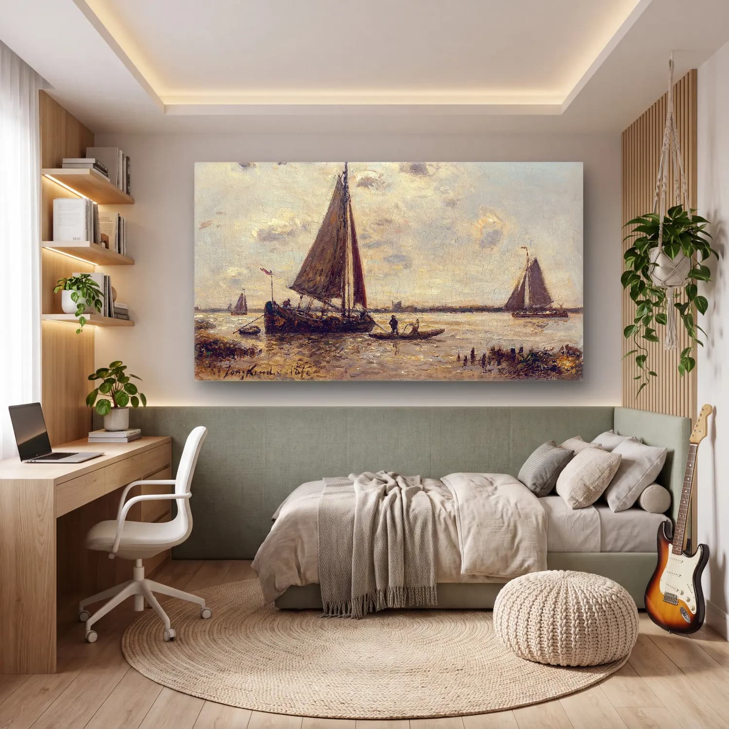 Johan Barthold Jongkind – Environs de Dordrecht cam tablo — genç odasında