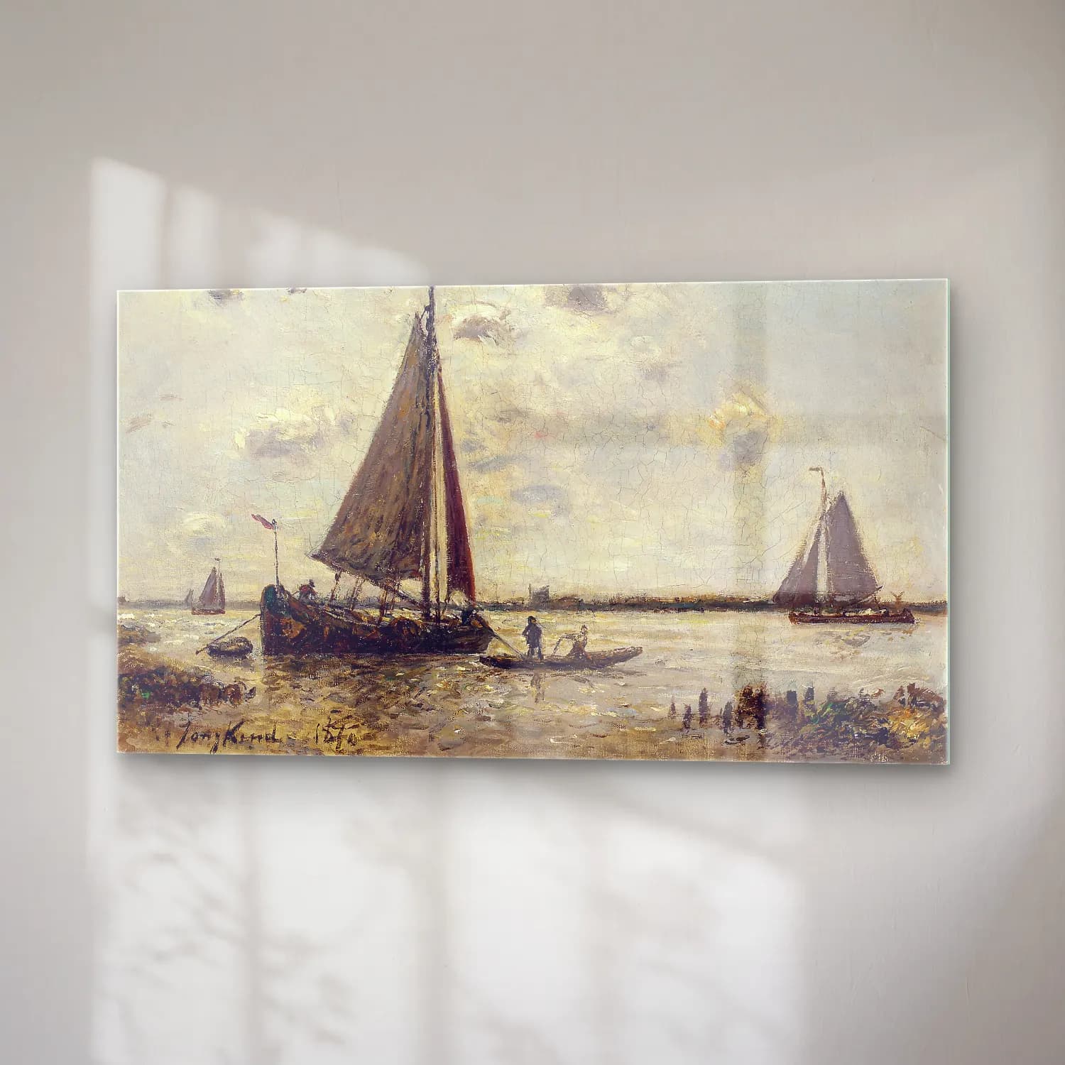 Johan Barthold Jongkind – Environs de Dordrecht cam tablo — sağ açıdan görünüm