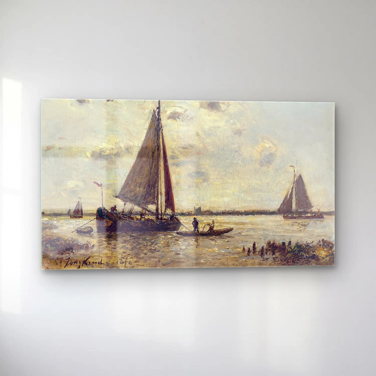 Johan Barthold Jongkind – Environs de Dordrecht cam tablo — sol açıdan görünüm