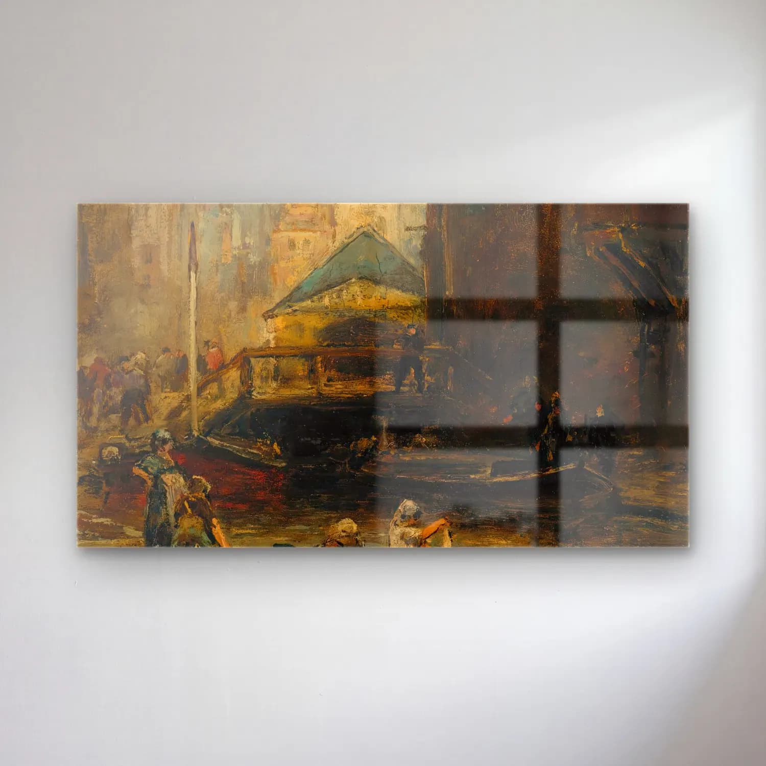 Johan Barthold Jongkind – Haagse Veere, Rotterdam cam tablo — Johan Barthold Jongkind – Haagse Veere, Rotterdam — empresyonist liman ve tekneler
