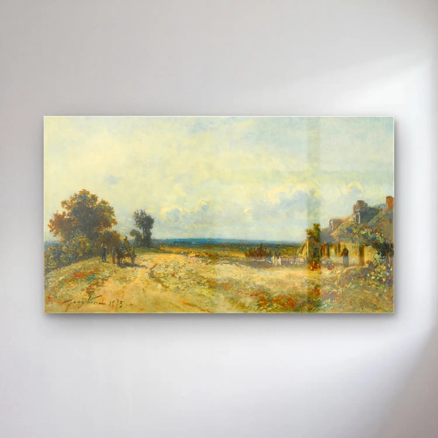 Johan Barthold Jongkind – La Campagne Nivernaise cam tablo — Johan Barthold Jongkind – La Campagne Nivernaise — empresyonist kır evi