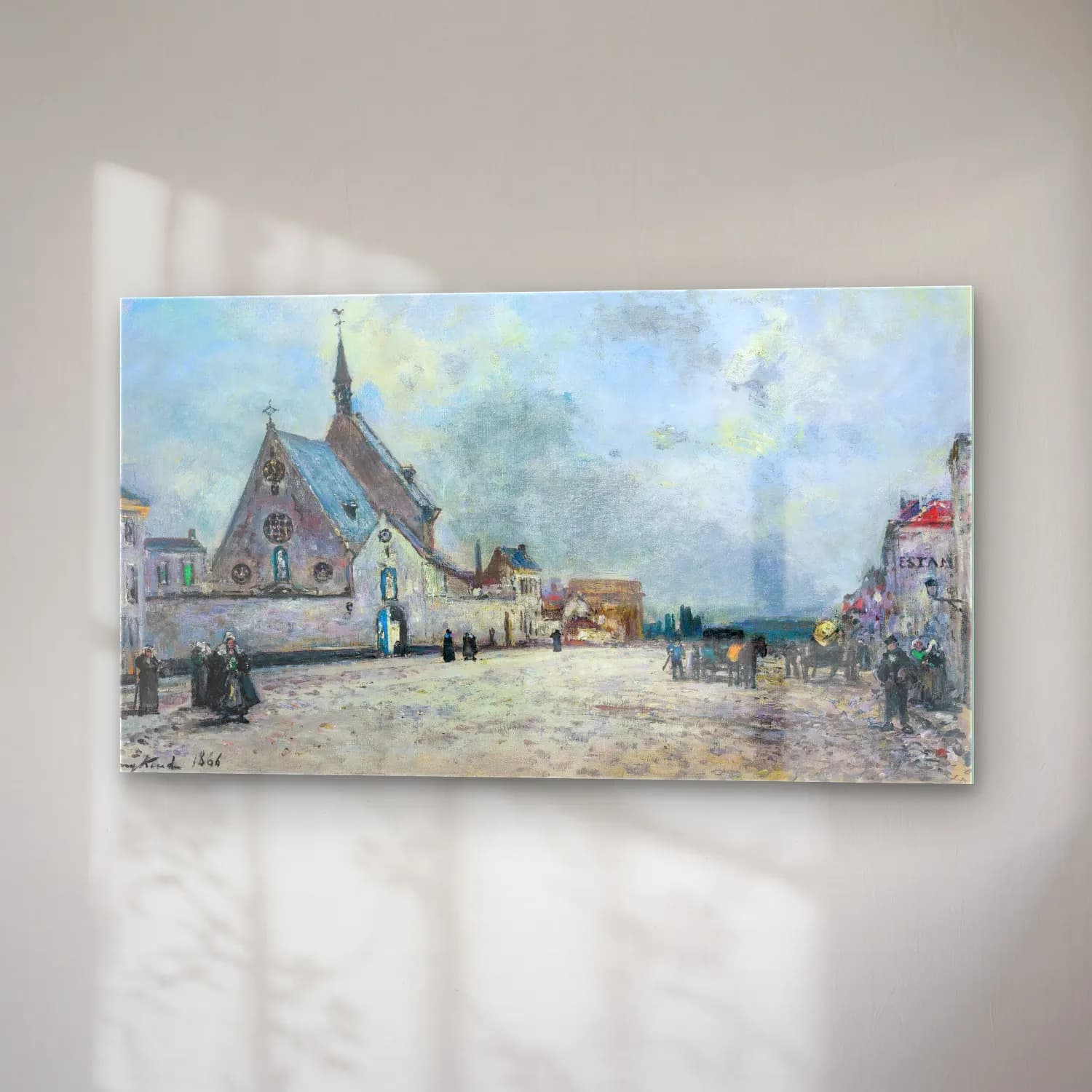 Johan Barthold Jongkind – La Place De L’église cam tablo — sağ açıdan görünüm