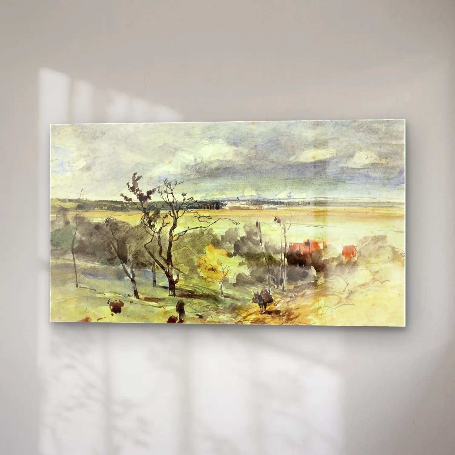 Johan Barthold Jongkind – Landscape with Man on a Donkey cam tablo — sağ açıdan görünüm