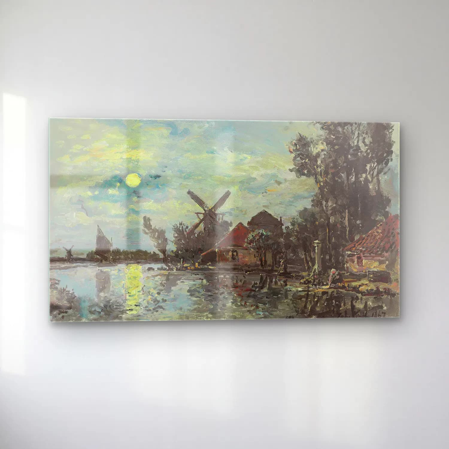 Johan Barthold Jongkind – Le Chateau De Virieu-Sur-Bourbre, Isere cam tablo — sol açıdan görünüm