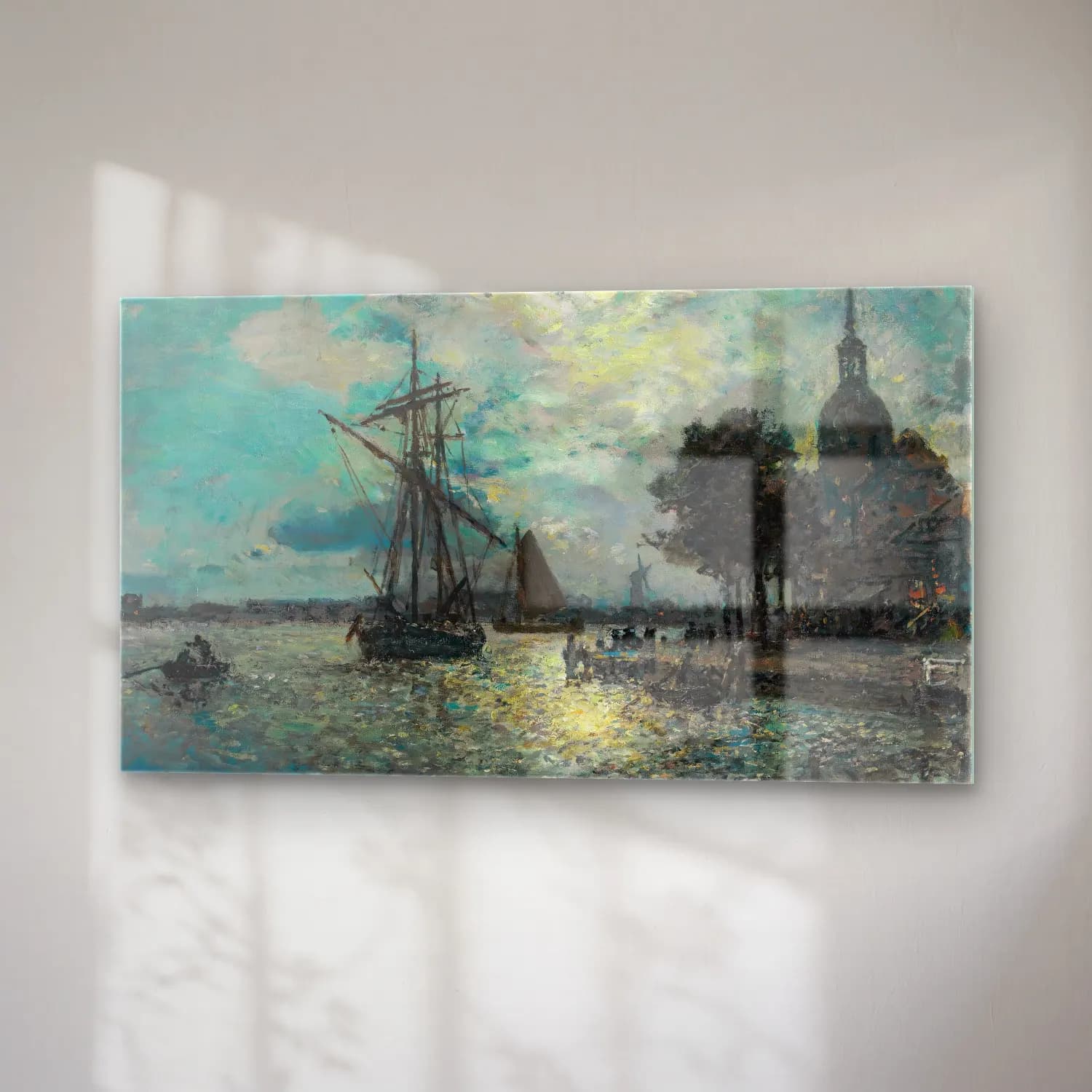Johan Barthold Jongkind – Le Port De Dordrecht Au Clair De Lune cam tablo — sağ açıdan görünüm