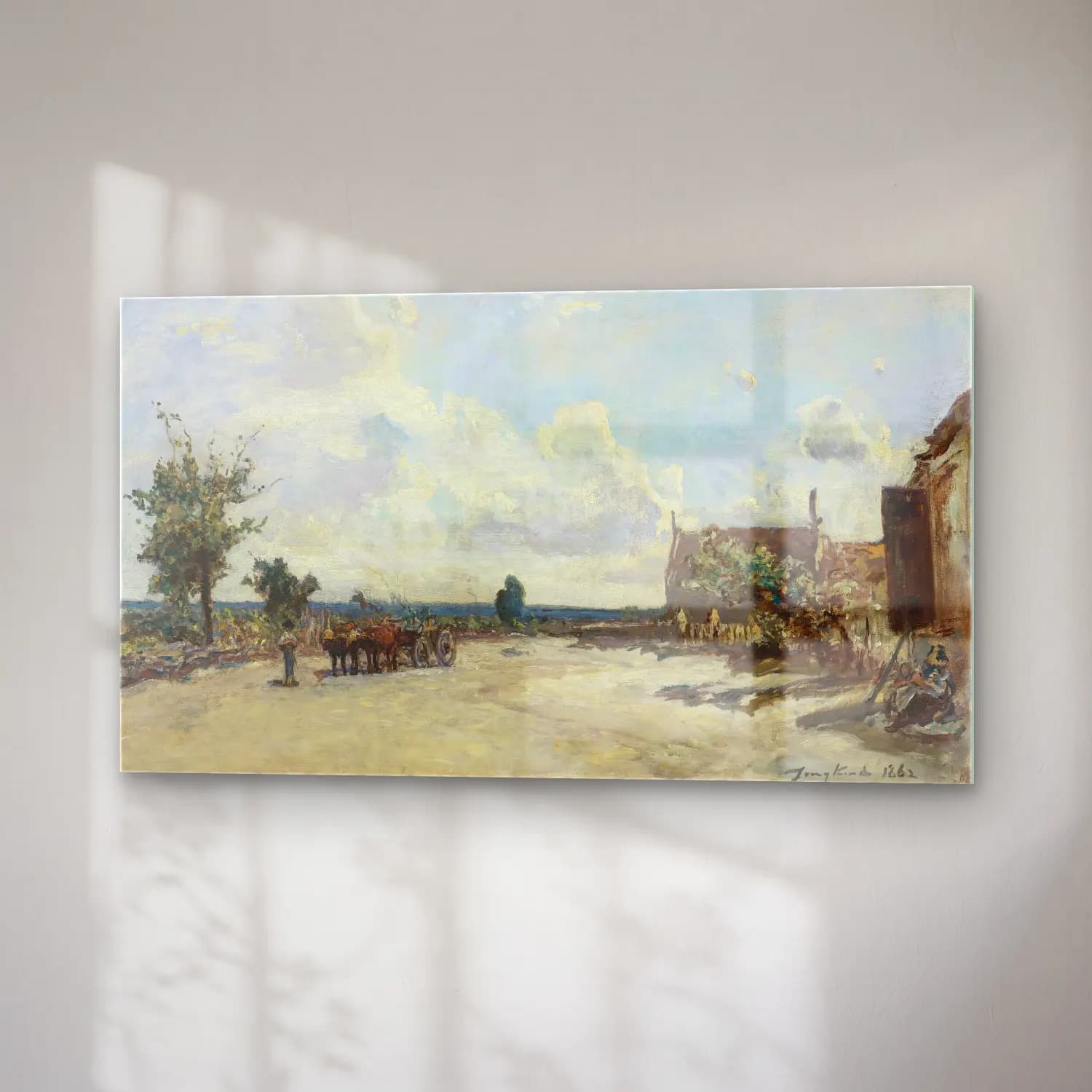Johan Barthold Jongkind – Rue À Saint-Parize-Le-Châtel, Près De Nevers cam tablo — sağ açıdan görünüm