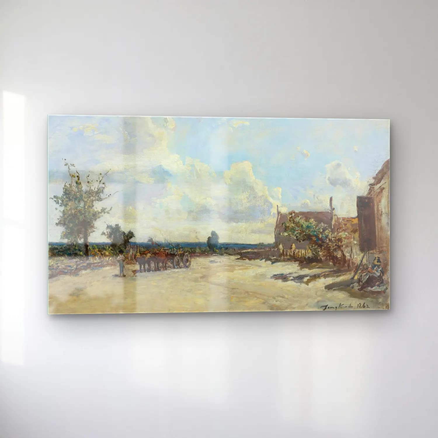 Johan Barthold Jongkind – Rue À Saint-Parize-Le-Châtel, Près De Nevers cam tablo — sol açıdan görünüm