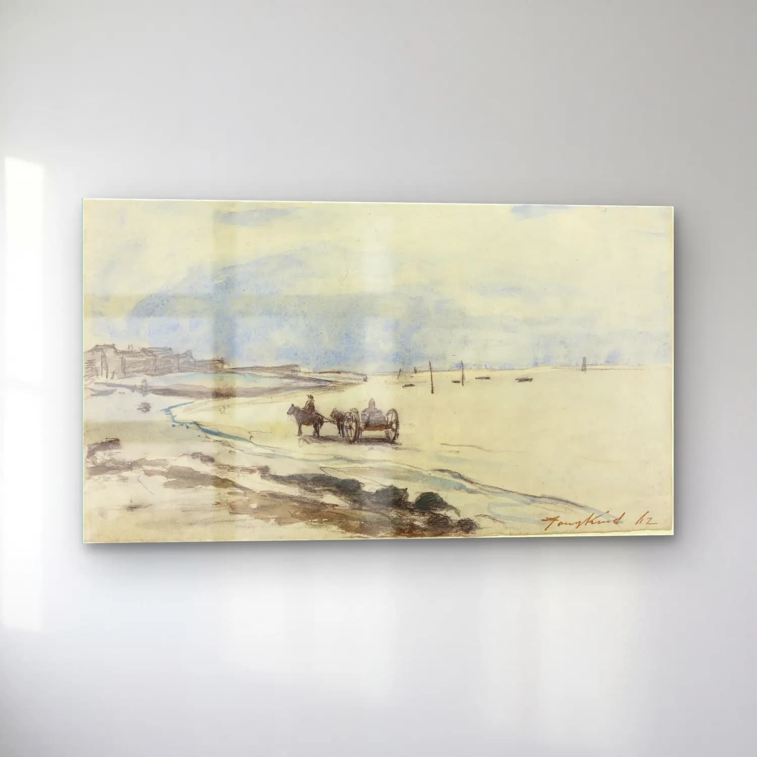 Johan Barthold Jongkind – Scene at Delft (ca. 1868) cam tablo — sol açıdan görünüm