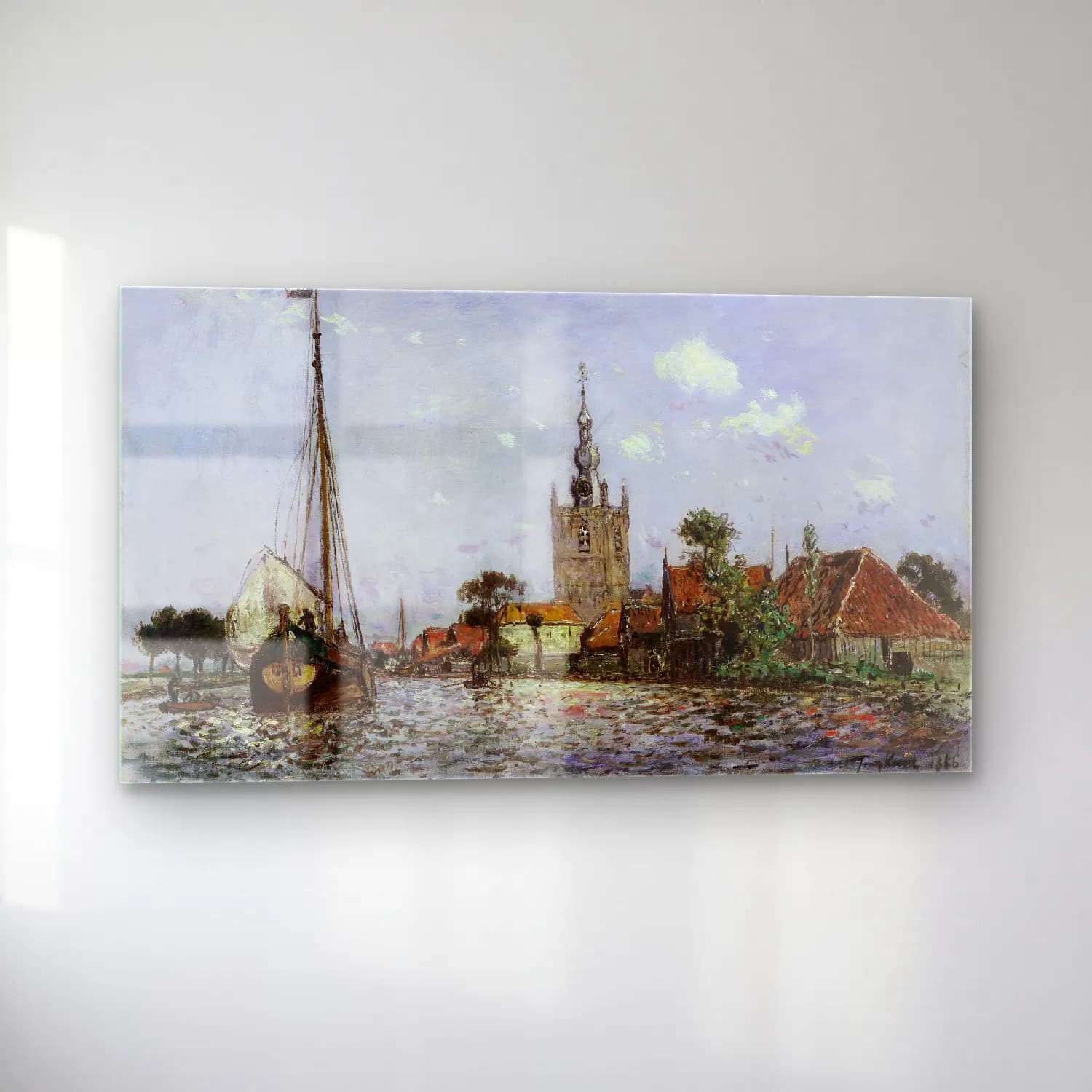 Johan Barthold Jongkind – The Church of Overschie cam tablo — sol açıdan görünüm
