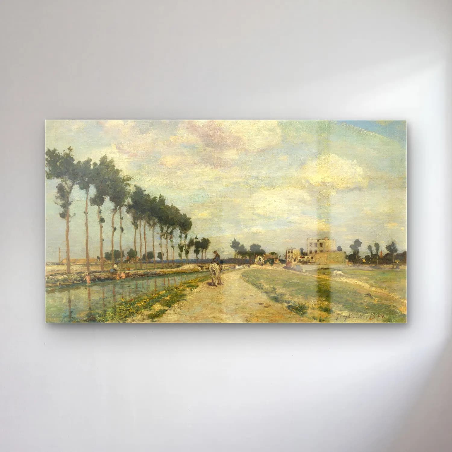 Johan Barthold Jongkind – The Towpath cam tablo — Johan Barthold Jongkind – The Towpath — empresyonist köy sokağı
