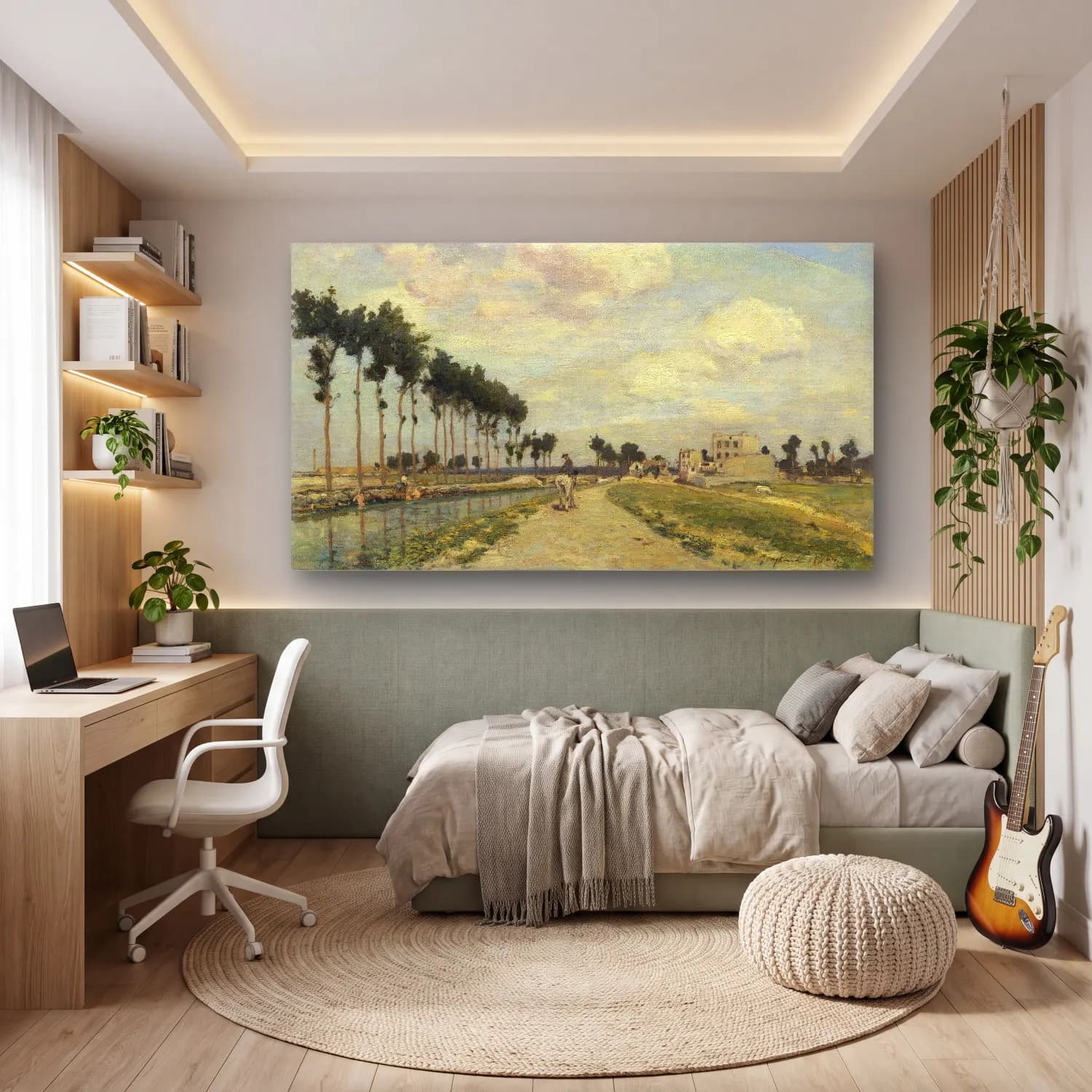 Johan Barthold Jongkind – The Towpath cam tablo — genç odasında