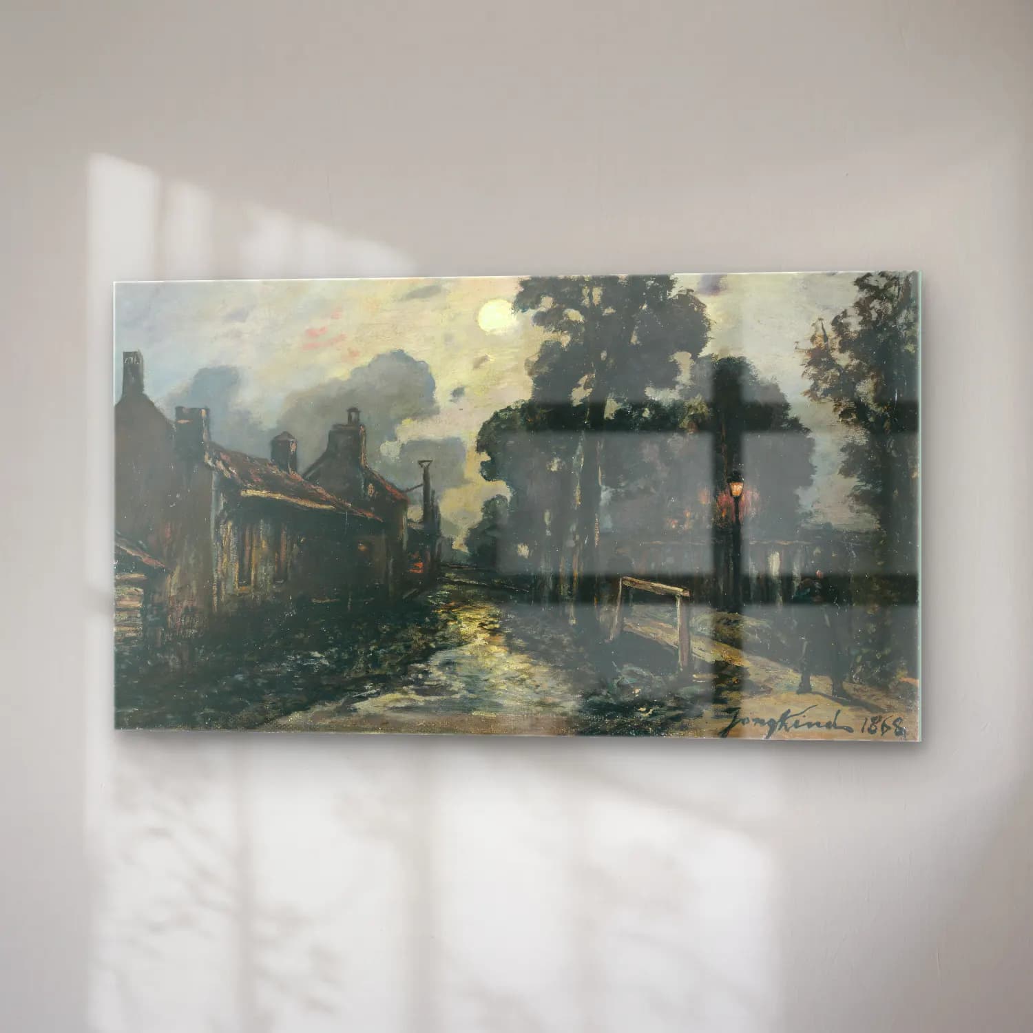 Johan Barthold Jongkind – Une rue à Delft, le soir cam tablo — sağ açıdan görünüm