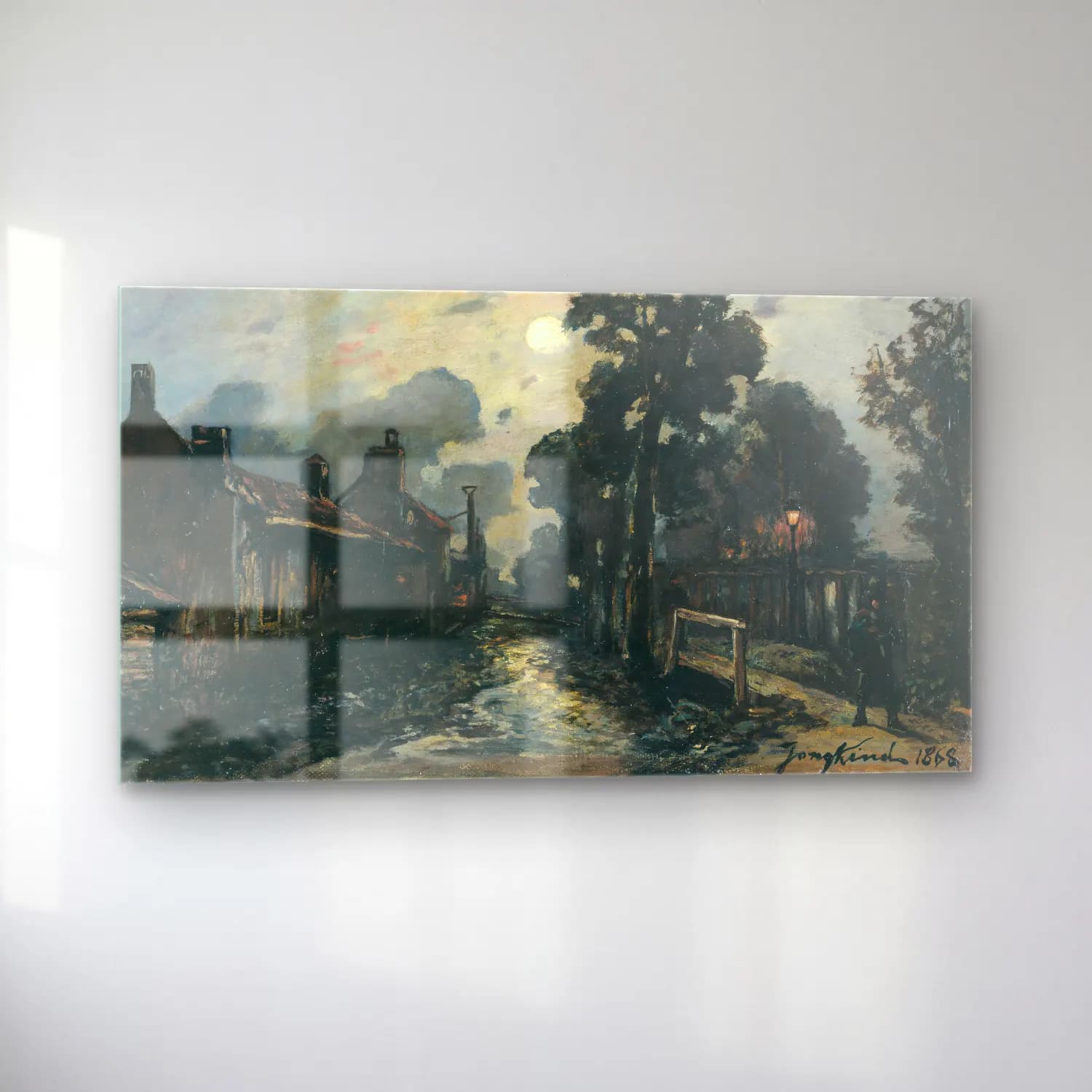 Johan Barthold Jongkind – Une rue à Delft, le soir cam tablo — sol açıdan görünüm