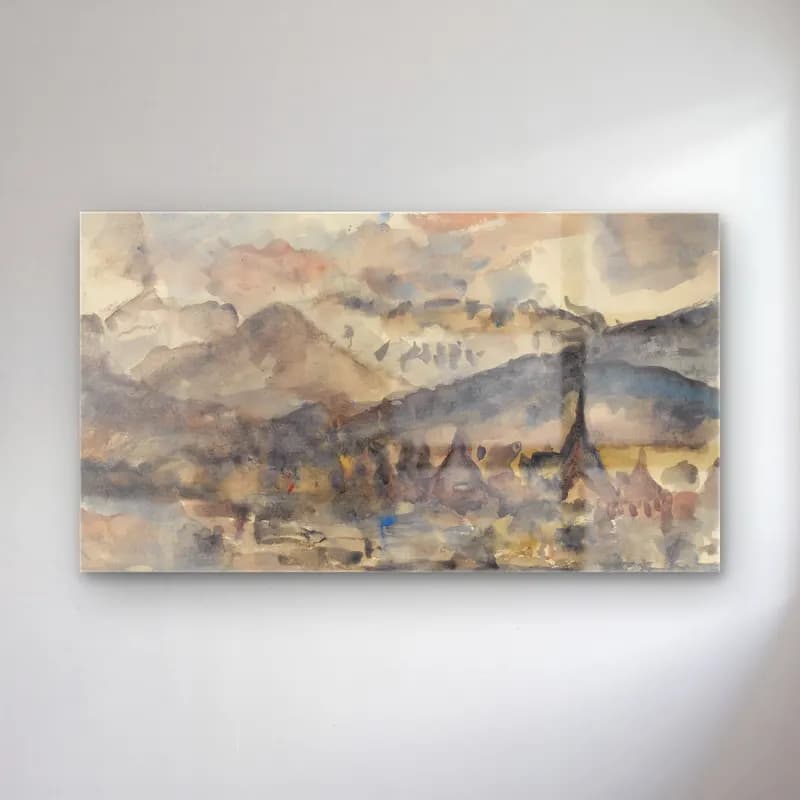 Lovis Corinth – Blick Auf Luzern (View Of Lucerne) cam tablo — Lovis Corinth – Blick Auf Luzern (View Of Lucerne) — suluboya dağ manzarası
