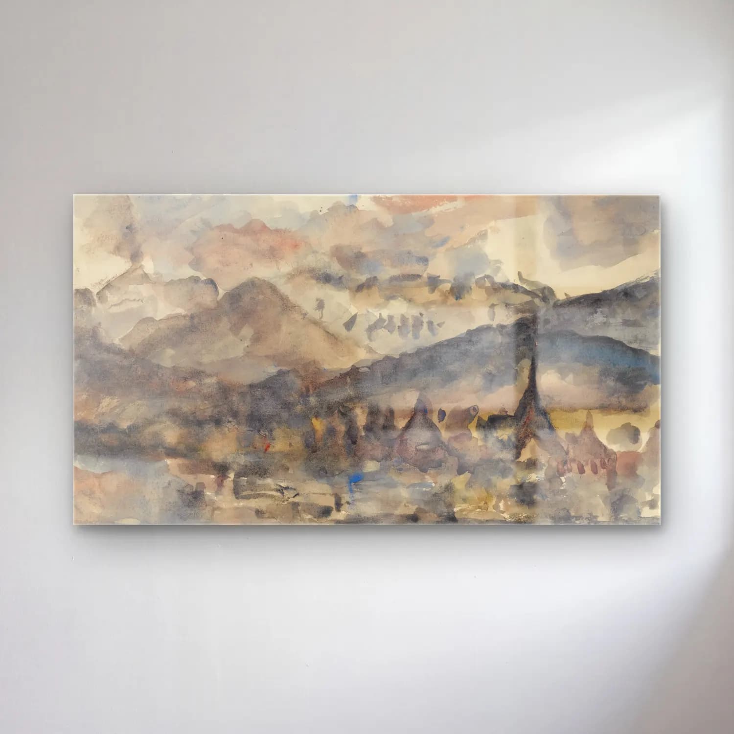 Lovis Corinth – Blick Auf Luzern (View Of Lucerne) cam tablo — Lovis Corinth – Blick Auf Luzern (View Of Lucerne) — suluboya dağ manzarası