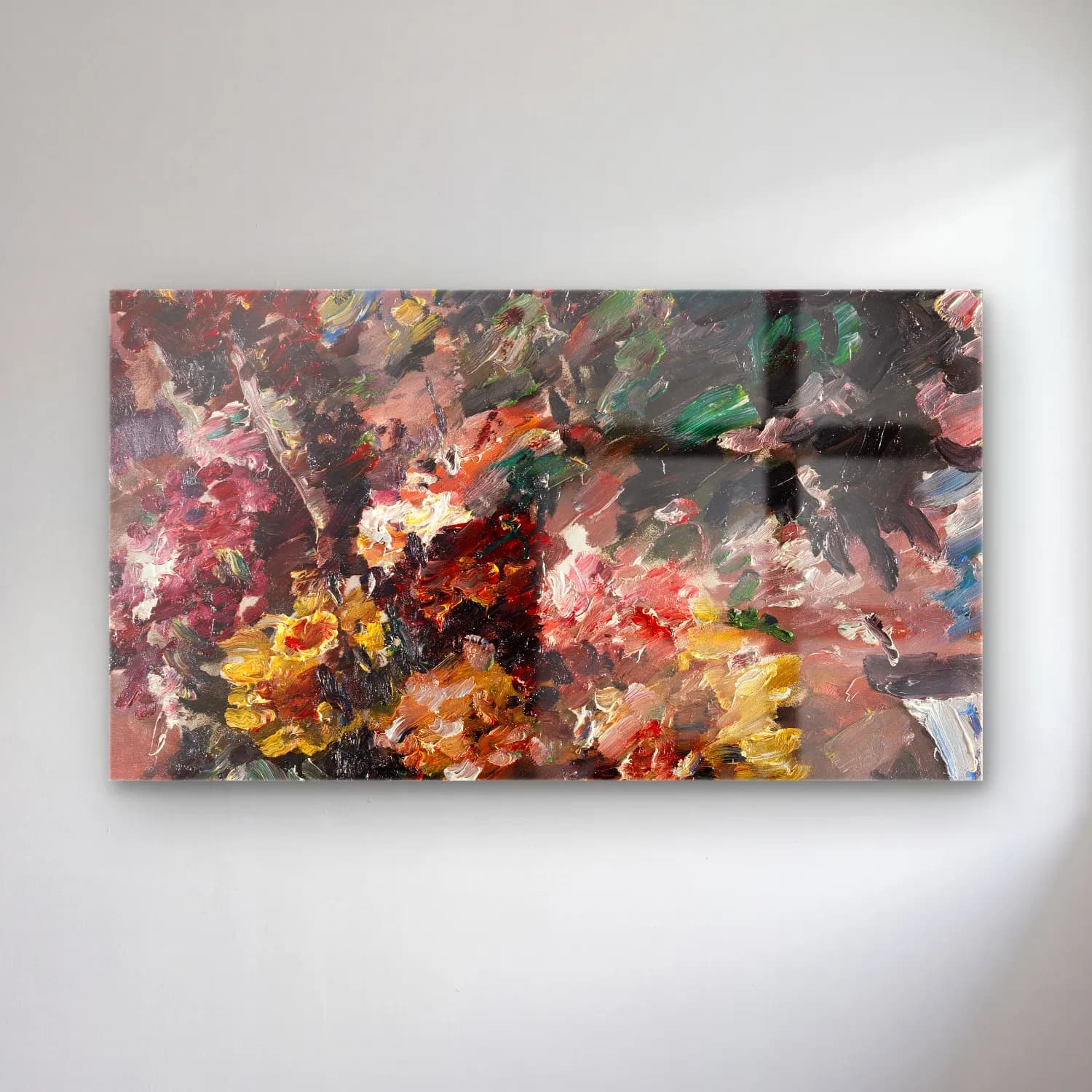 Lovis Corinth – Blumen im Bronzekübel cam tablo — Lovis Corinth – Blumen im Bronzekübel — empresyonist çiçek bahçesi