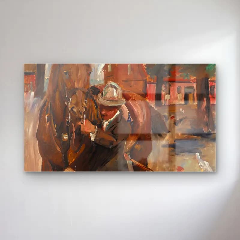 Lovis Corinth – Setting out for a ride cam tablo — Lovis Corinth – Setting out for a ride — yağlı boya atlı