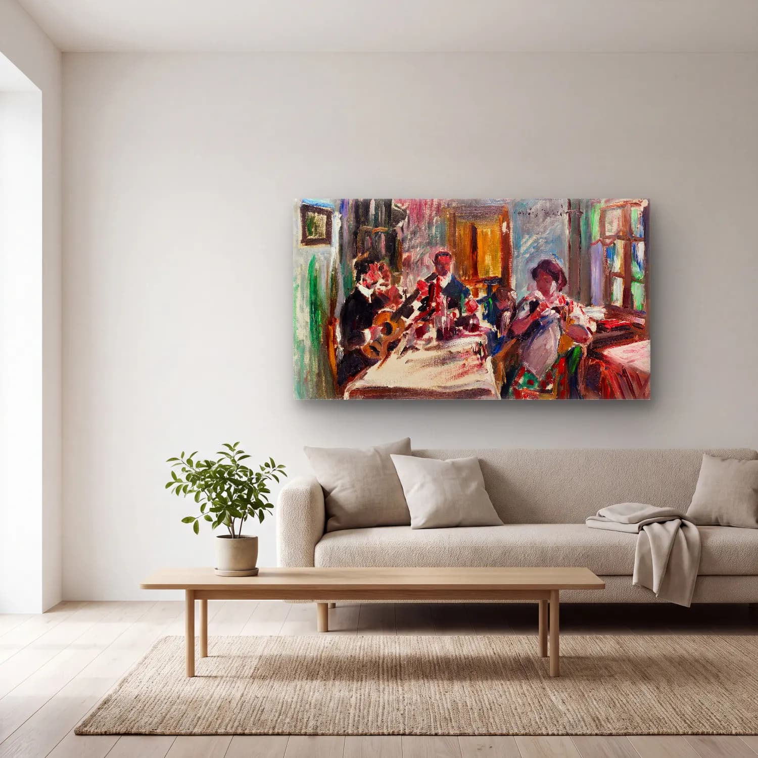 Lovis Corinth – Tiroler Bauernstube cam tablo — açık renk salonda