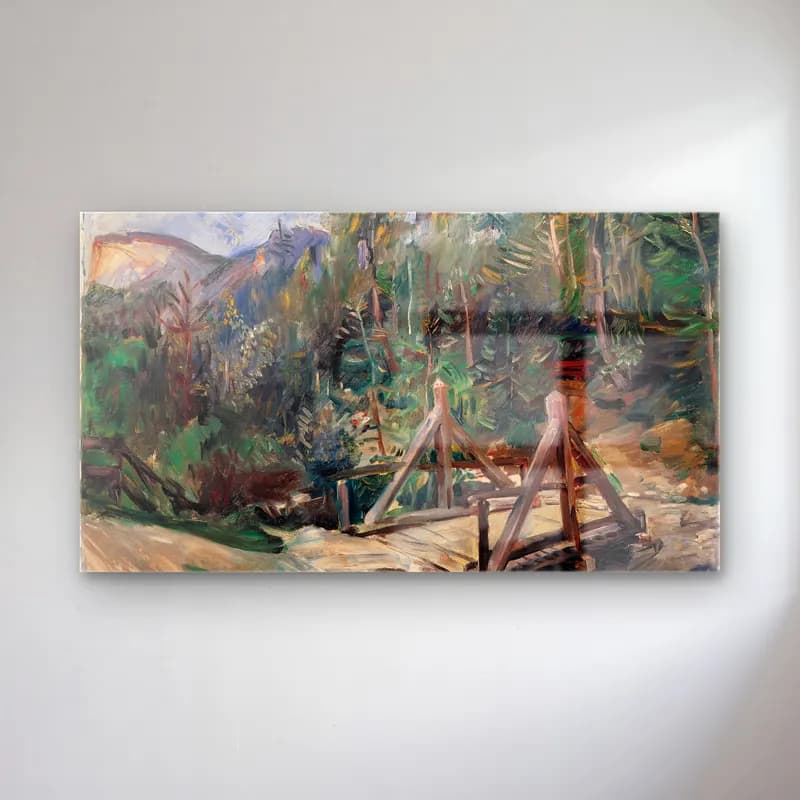 Lovis Corinth – Tiroler Landschaft Mit Brücke cam tablo — Lovis Corinth – Tiroler Landschaft Mit Brücke — empresyonist köprü