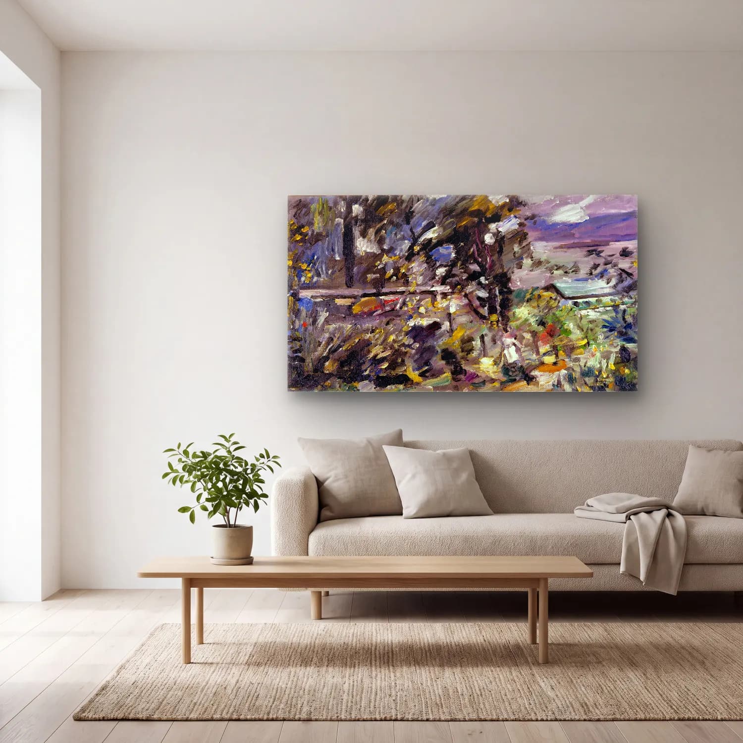 Lovis Corinth – Walchensee, Silverway cam tablo — açık renk salonda