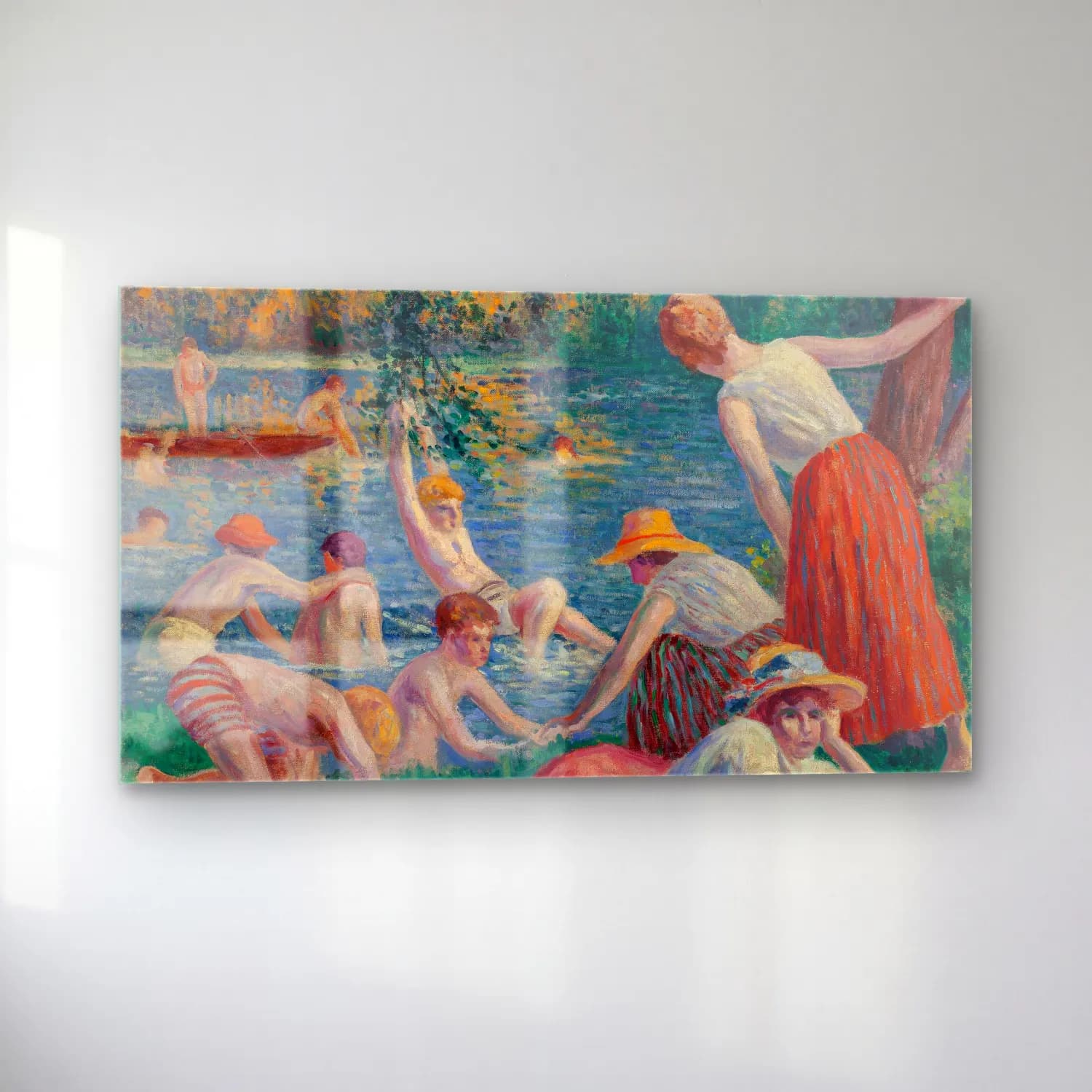 Maximilien Luce – Baignade dans la Cure cam tablo — sol açıdan görünüm