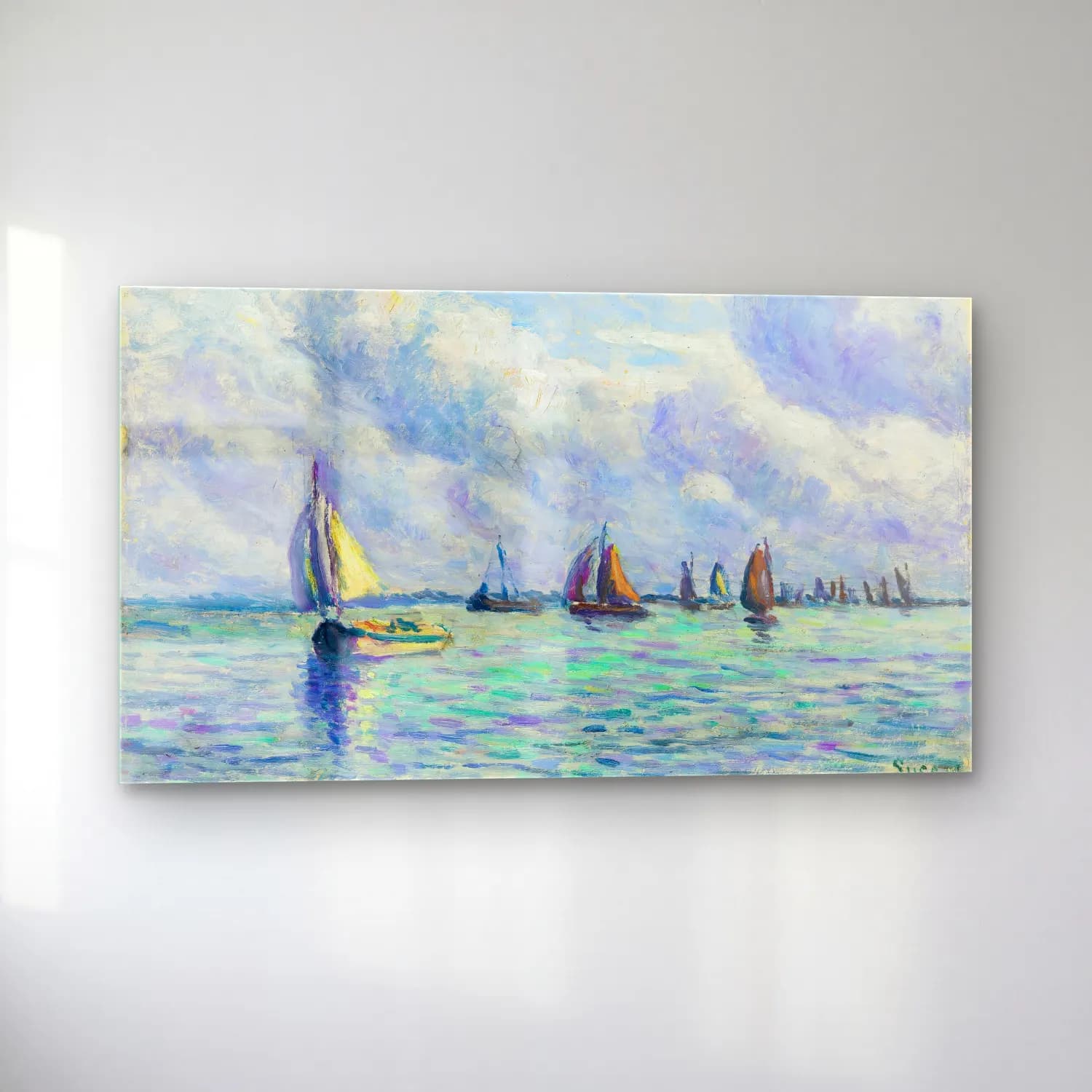 Maximilien Luce – Bateaux Sur La Meuse À Rotterdam cam tablo — sol açıdan görünüm