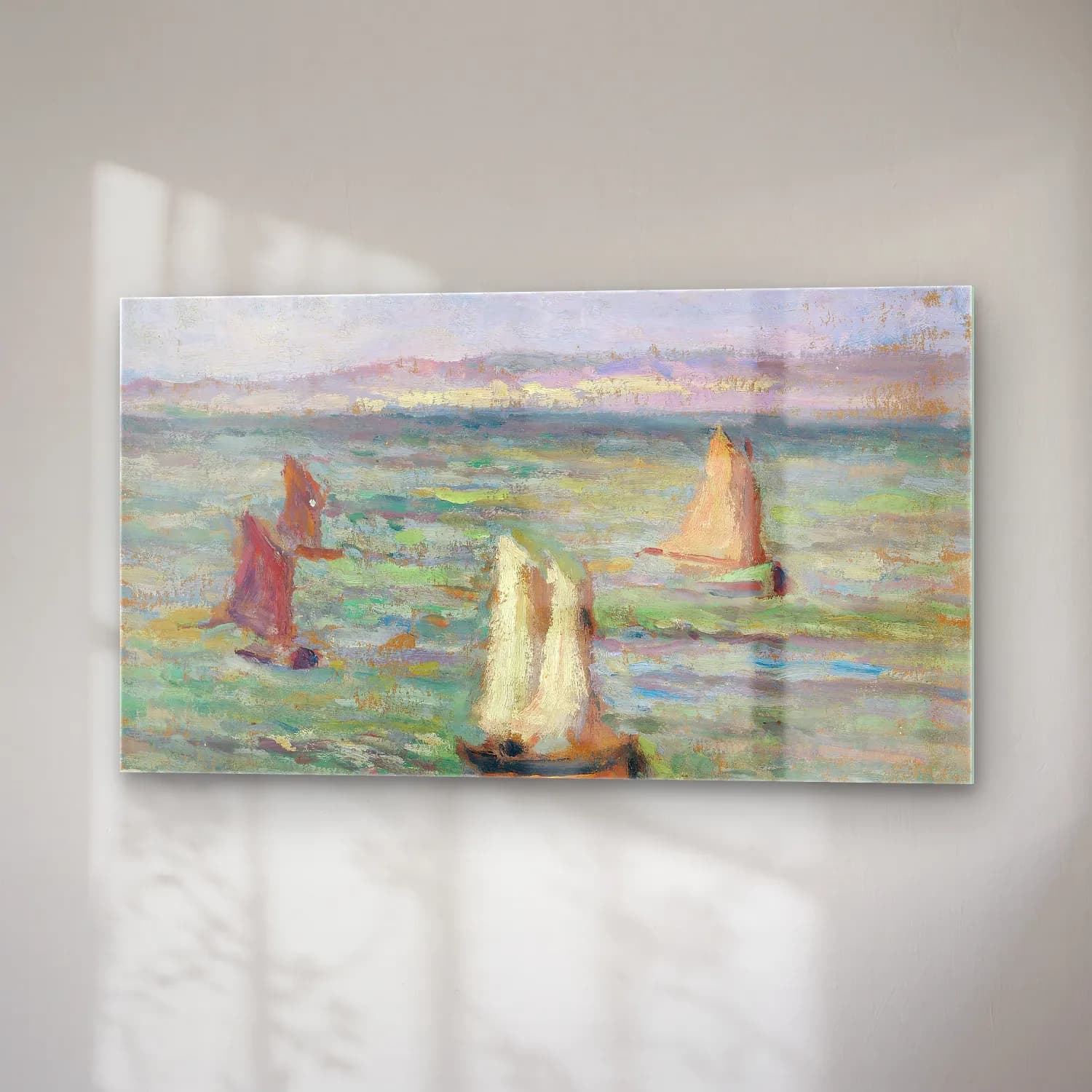 Maximilien Luce – Bateaux aux environs d’Honfleur cam tablo — sağ açıdan görünüm