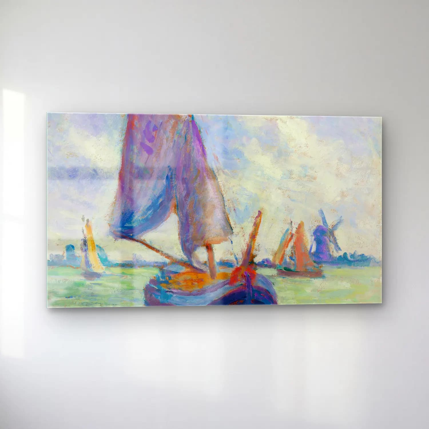 Maximilien Luce – Bateaux hollandais cam tablo — sol açıdan görünüm