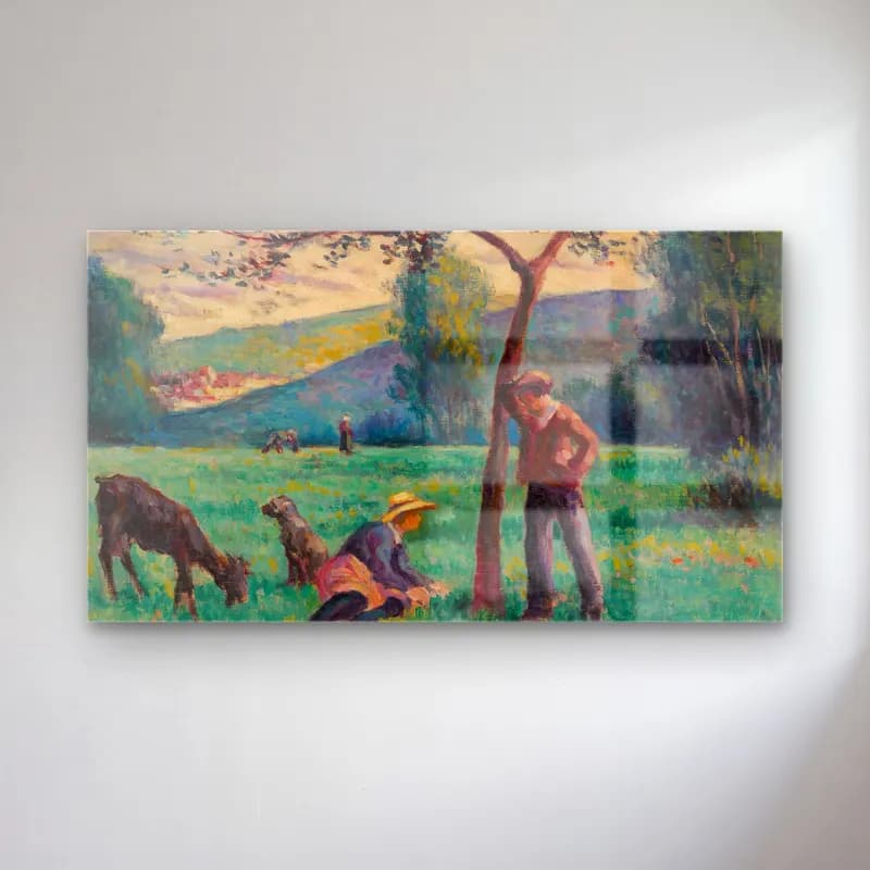 Maximilien Luce – Bessy-cur-Cure, paysage au pommier cam tablo — Maximilien Luce – Bessy-cur-Cure, paysage au pommier — empresyonist yalnız ağaç