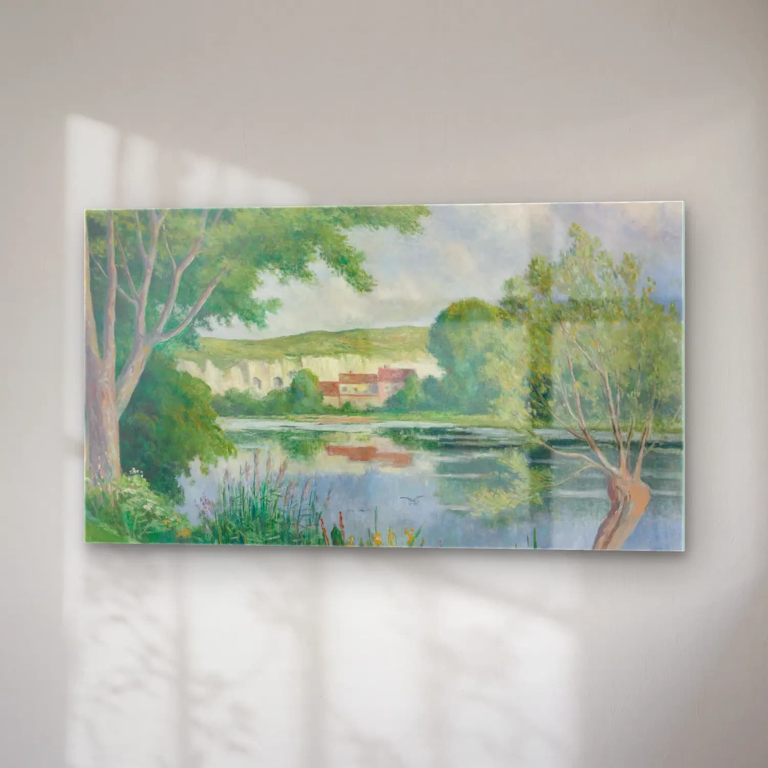 Maximilien Luce – Bord De Seine (circa 1922) cam tablo — sağ açıdan görünüm