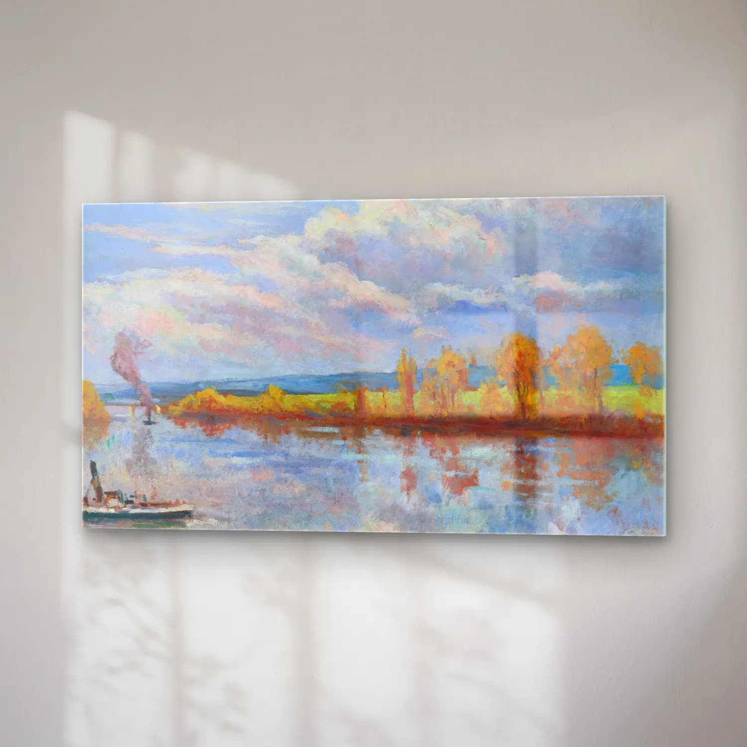 Maximilien Luce – Bords de Seine à Guernes cam tablo — sağ açıdan görünüm