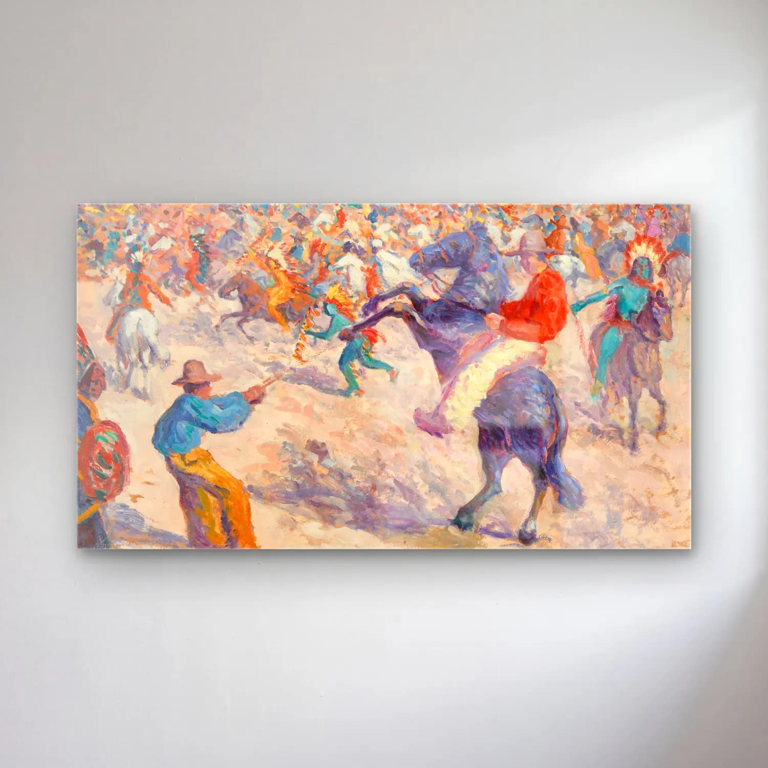 Maximilien Luce – Buffalo Bill, le lasso cam tablo — Maximilien Luce – Buffalo Bill, le lasso — empresyonist savaş sahnesi